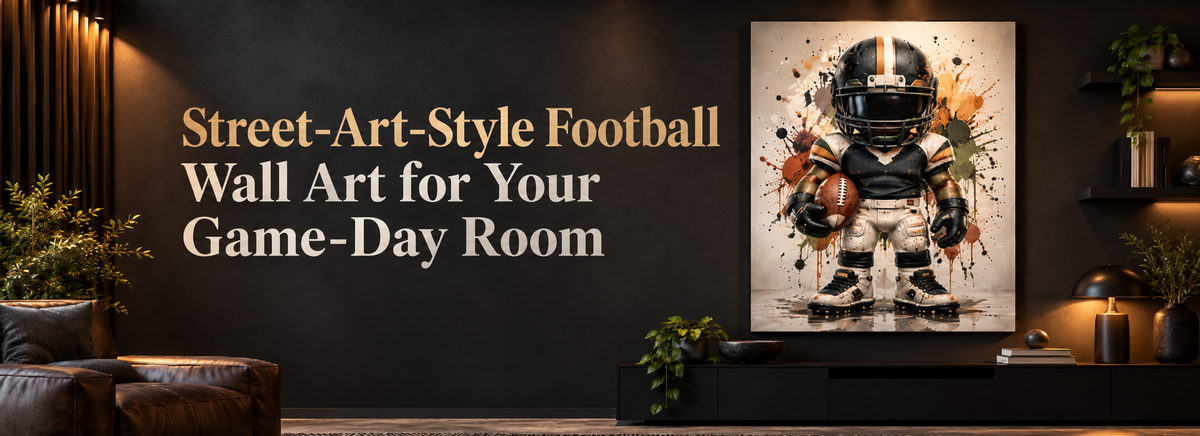 Street-Art-Style Football Wall Art for Your Game-Day Room