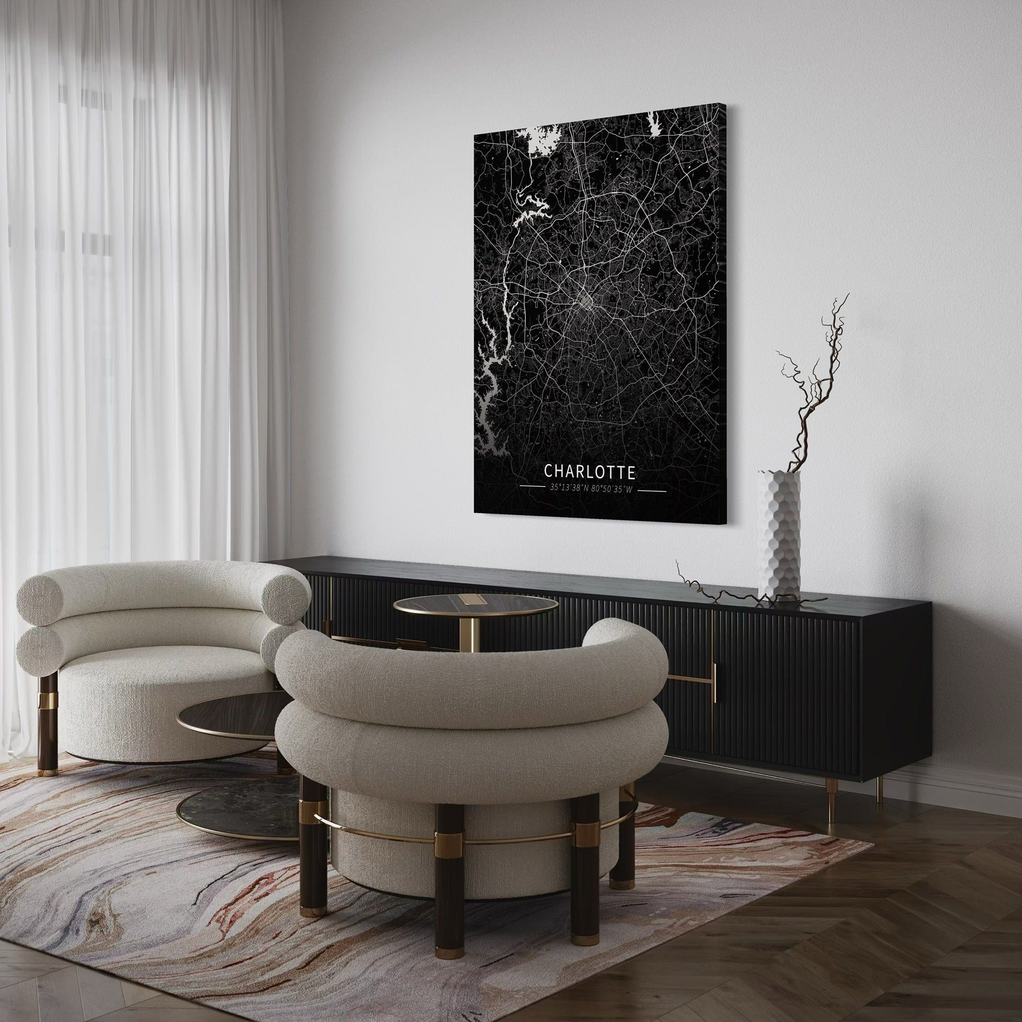 Charlotte City Map Canvas