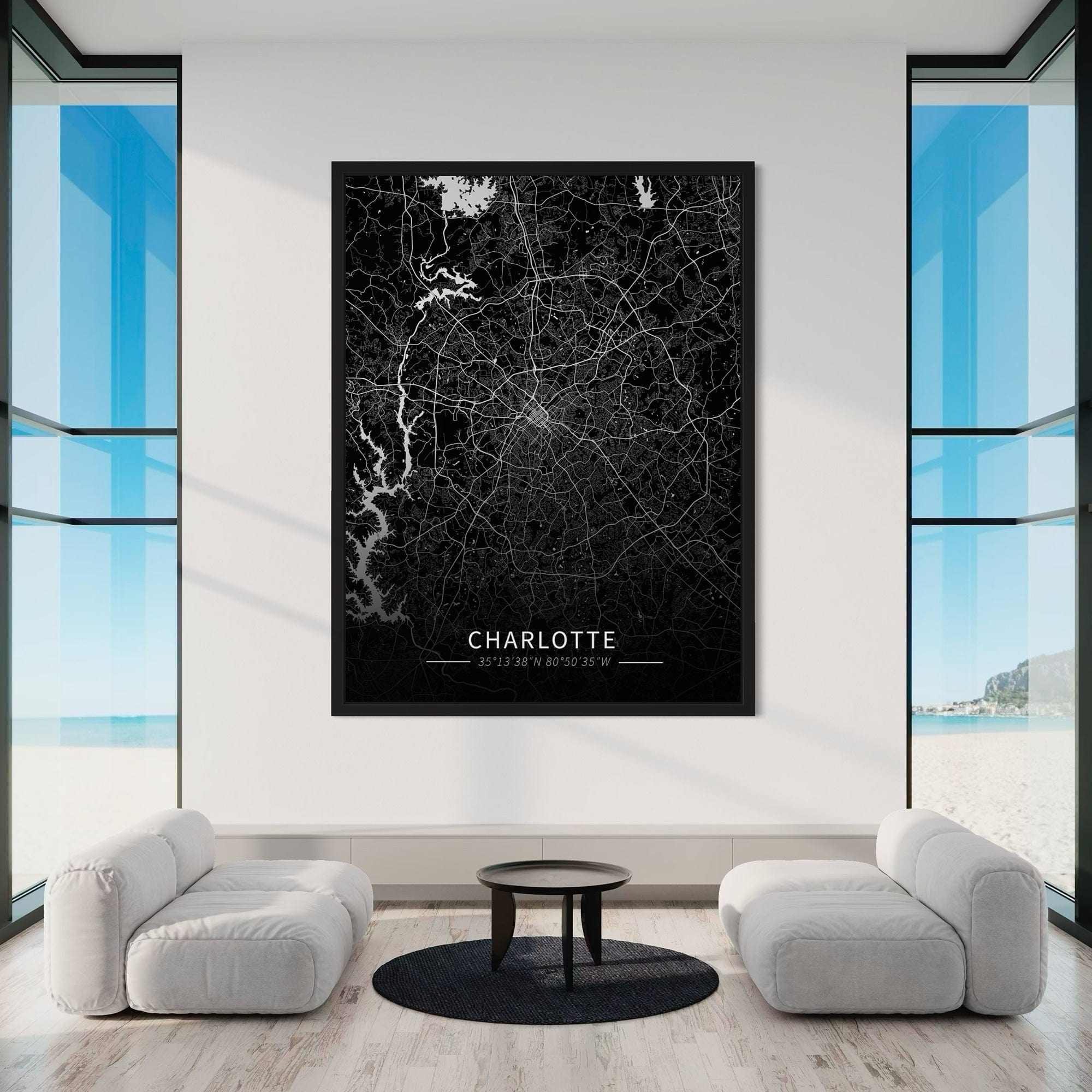 Charlotte City Map Canvas