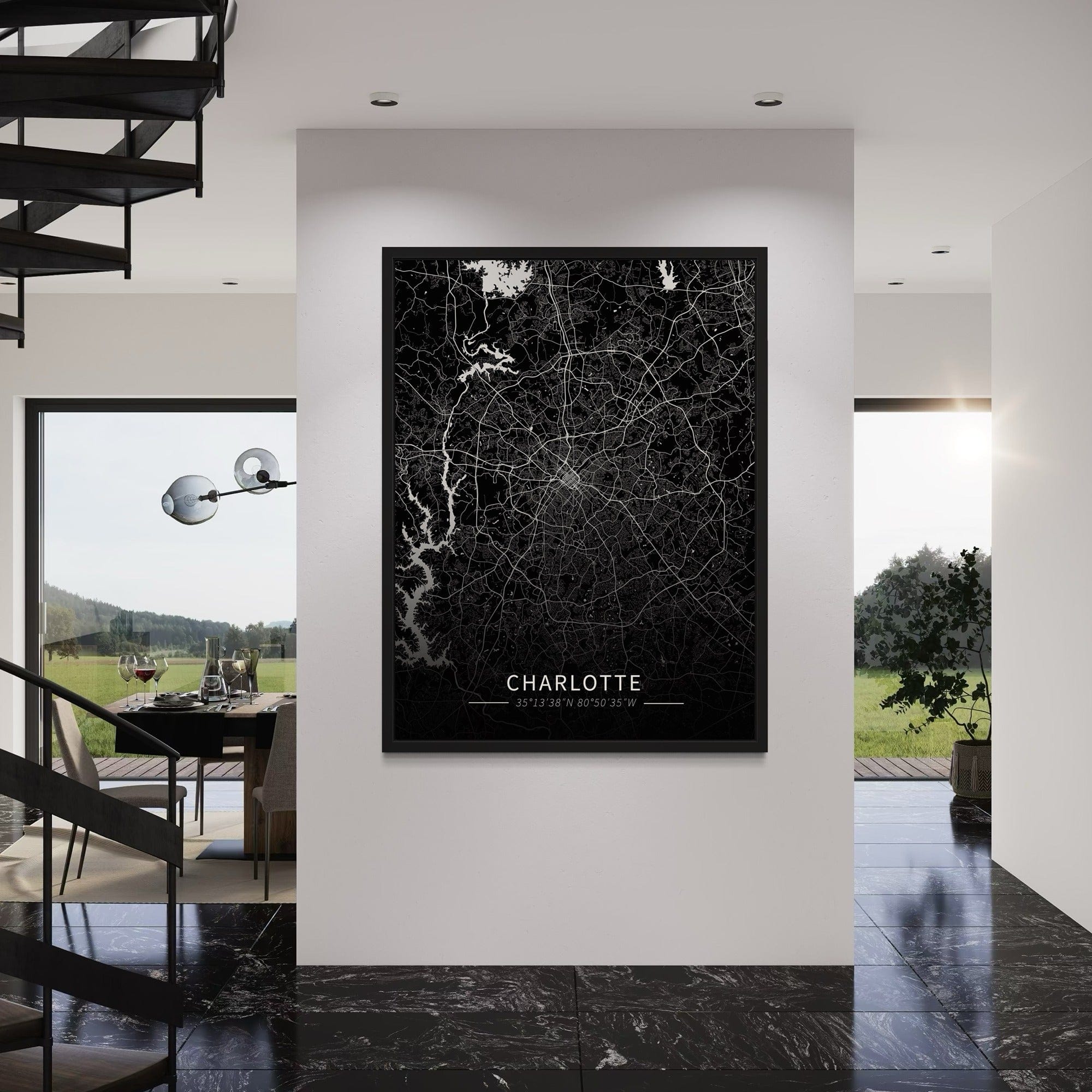 Charlotte City Map Canvas