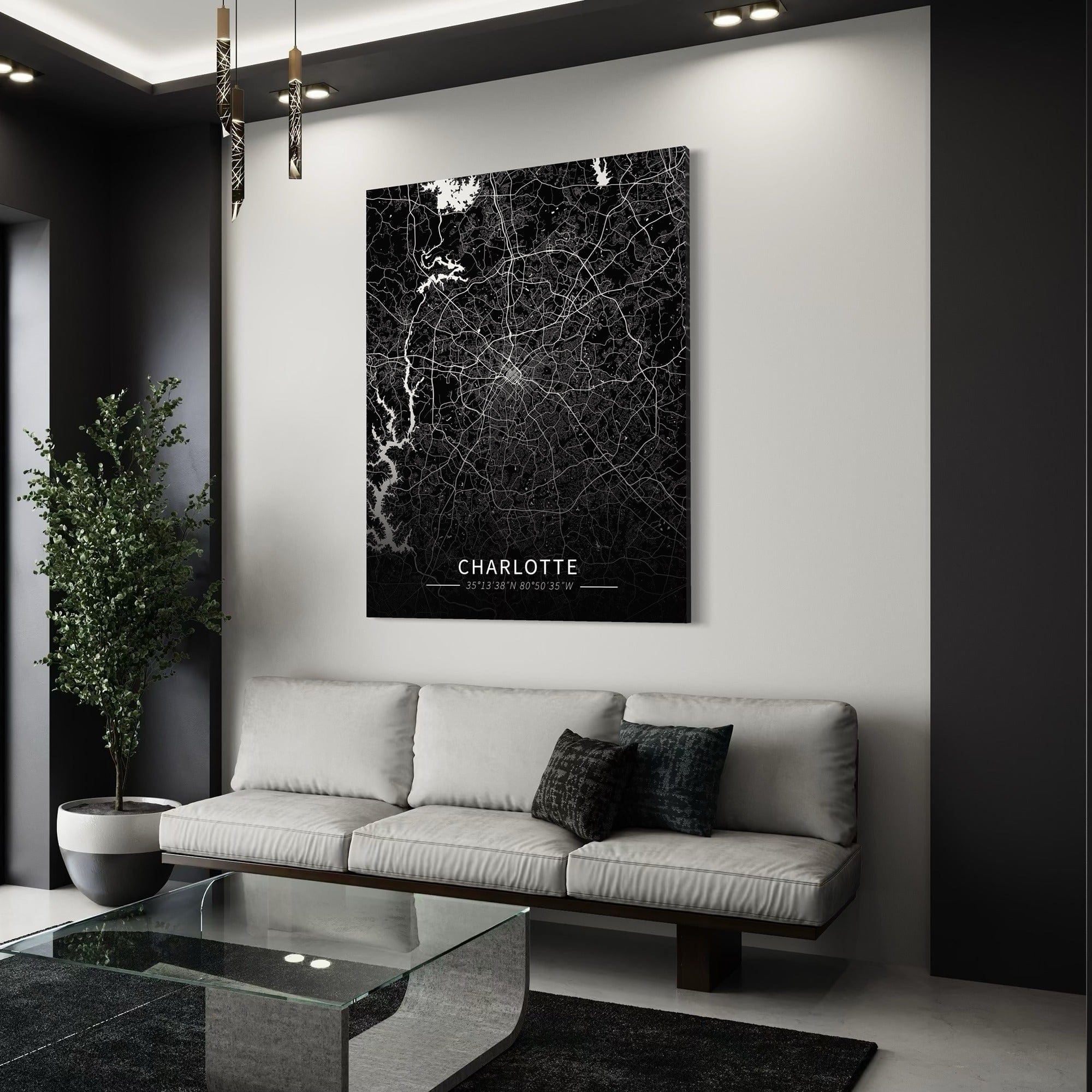 Charlotte City Map Canvas