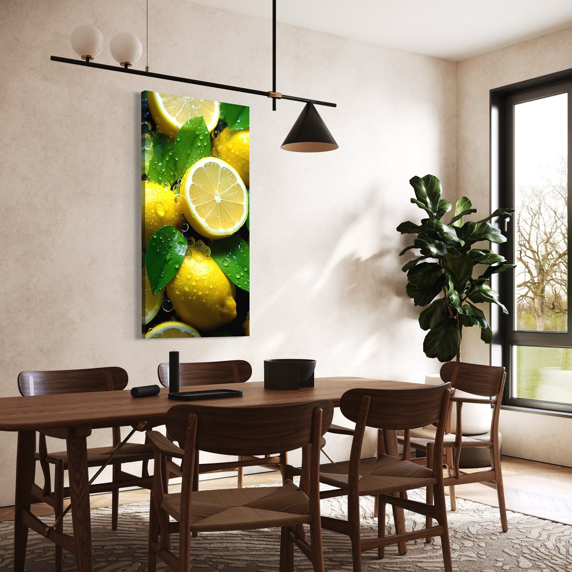 Breakfast nook decor citrus lemon canvas