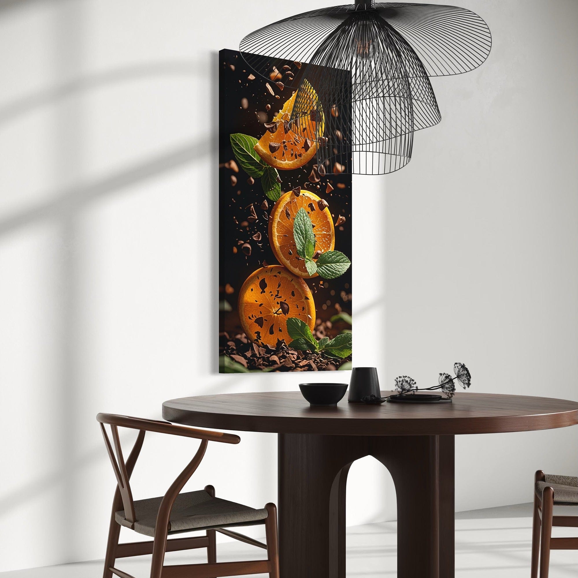 dark background kitchen art