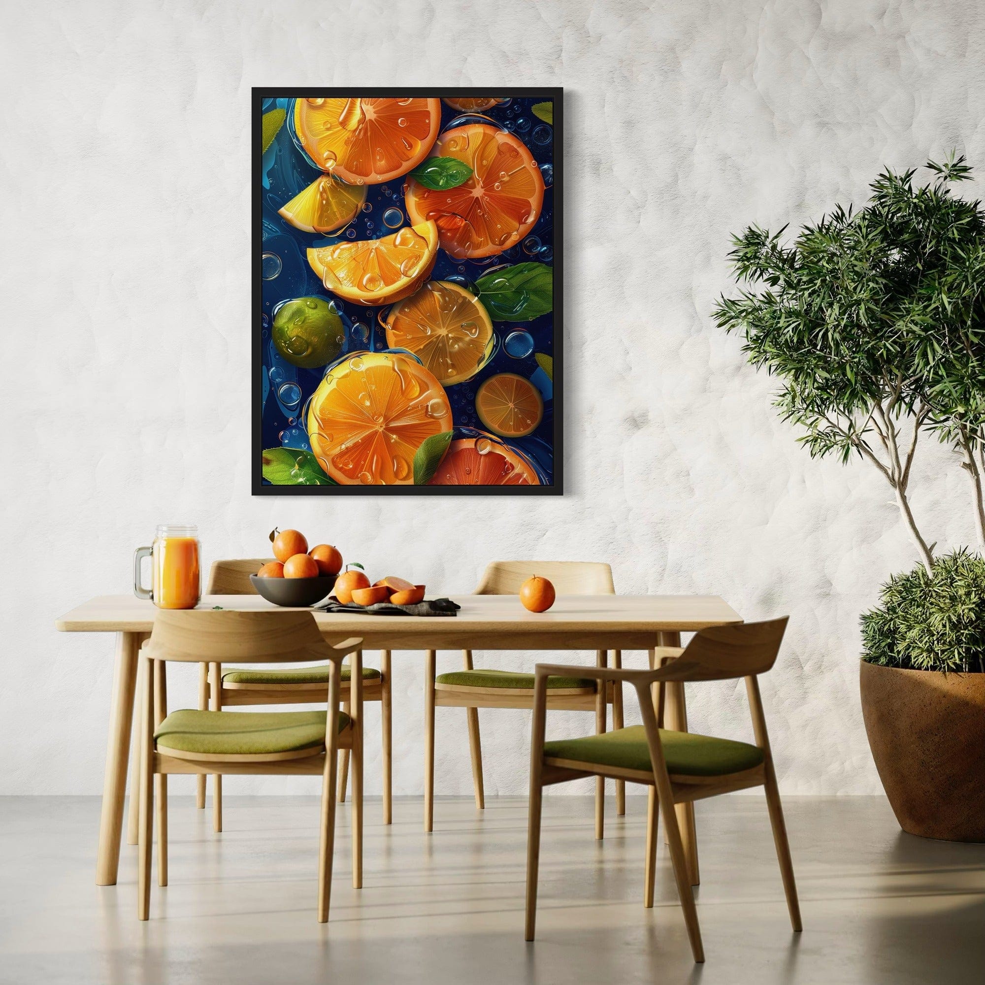 Refreshing oranges and limes dining room poster