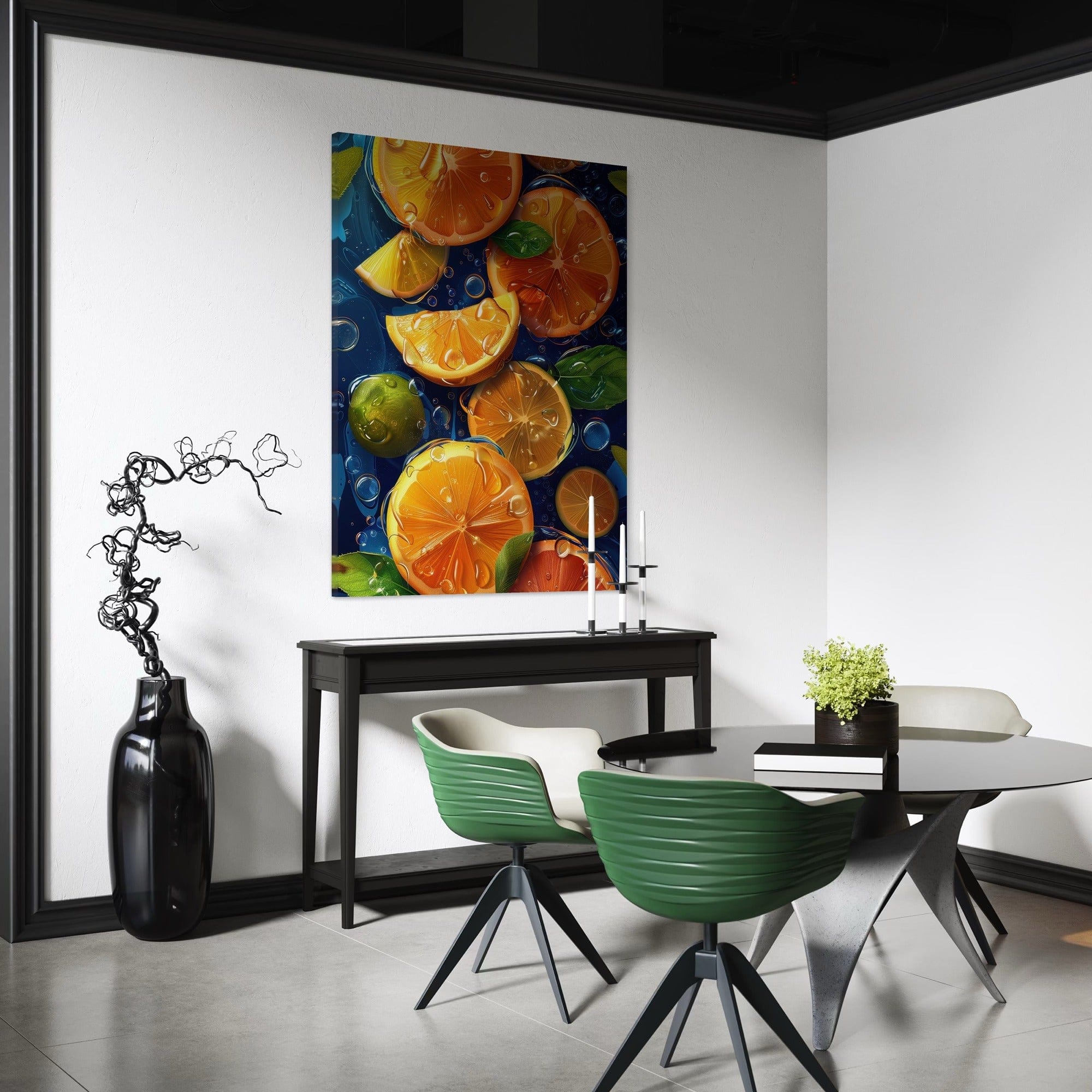 Summer fruit water splash kitchen wall art