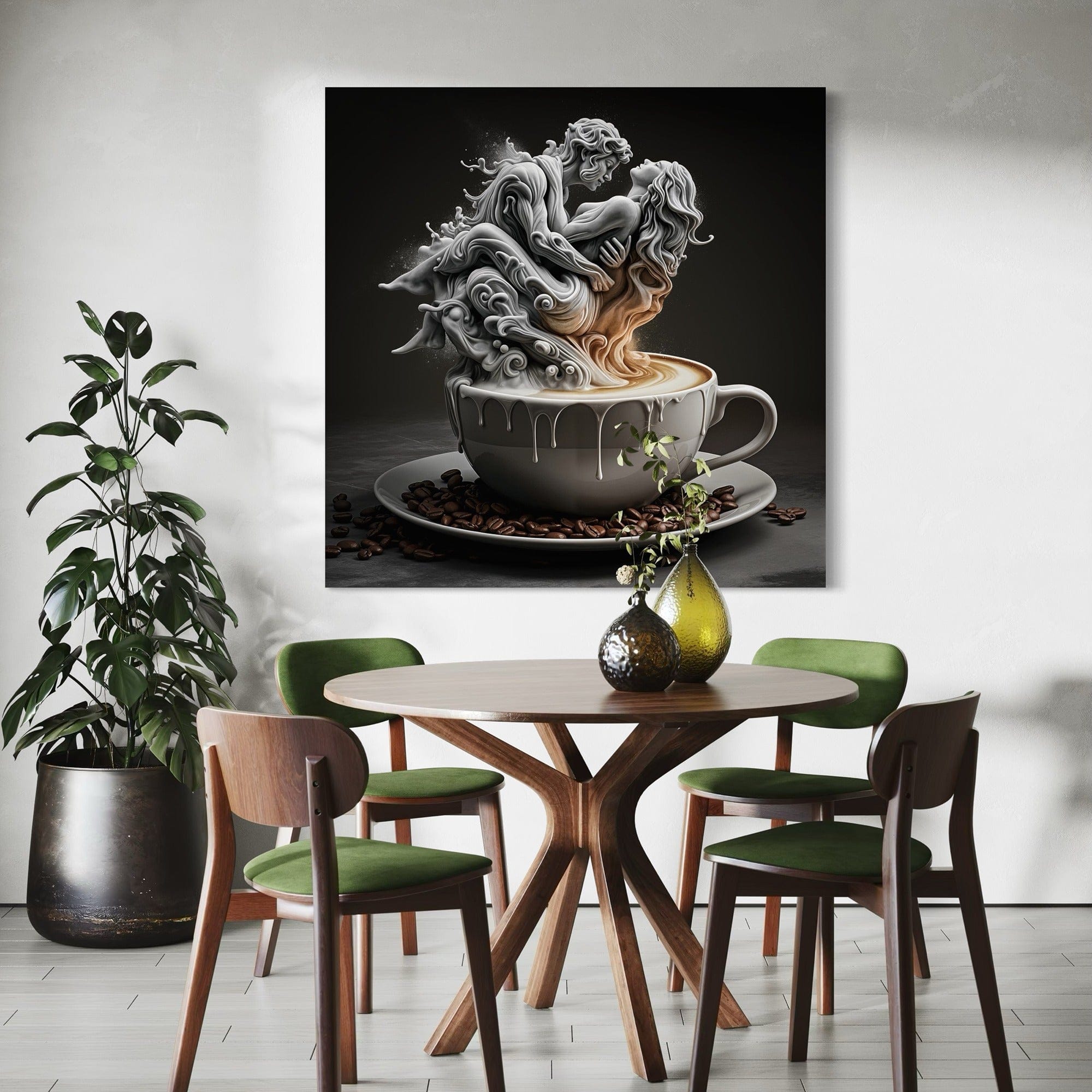 Corner detail of canvas wrap with clean folds and texture