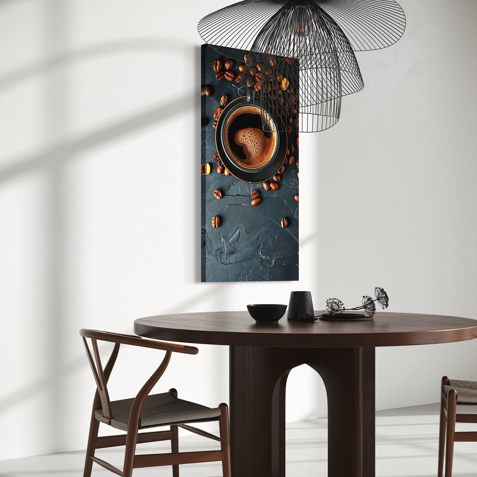 Roasted arabica beans canvas print for home bar