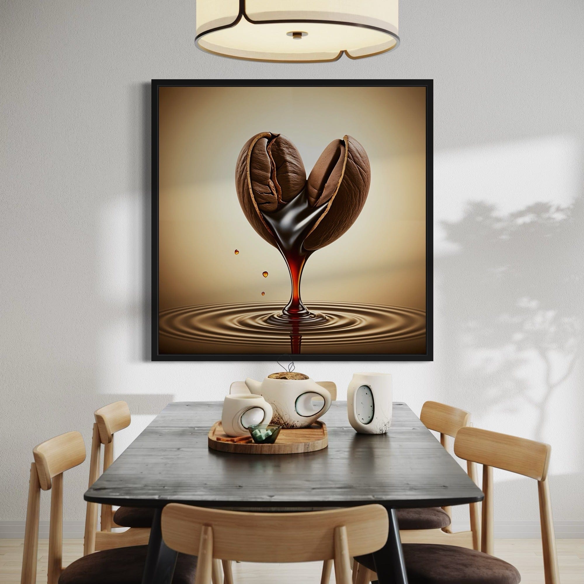 Back view of stretched wooden frame construction of square canvas wall art