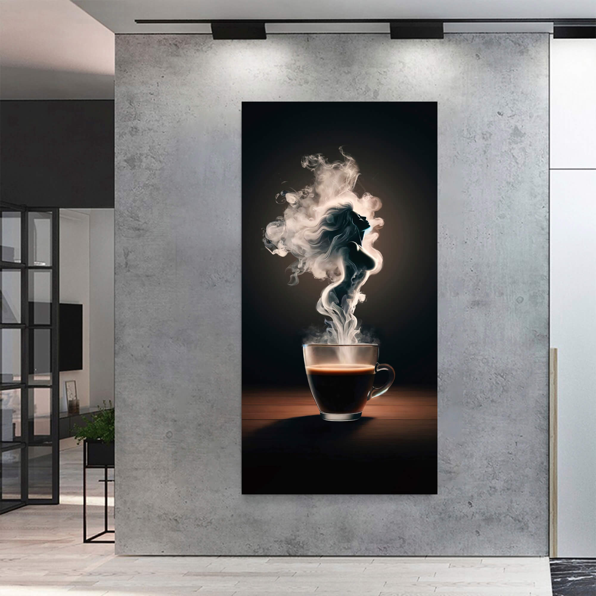 Modern kitchen canvas coffee art vertical