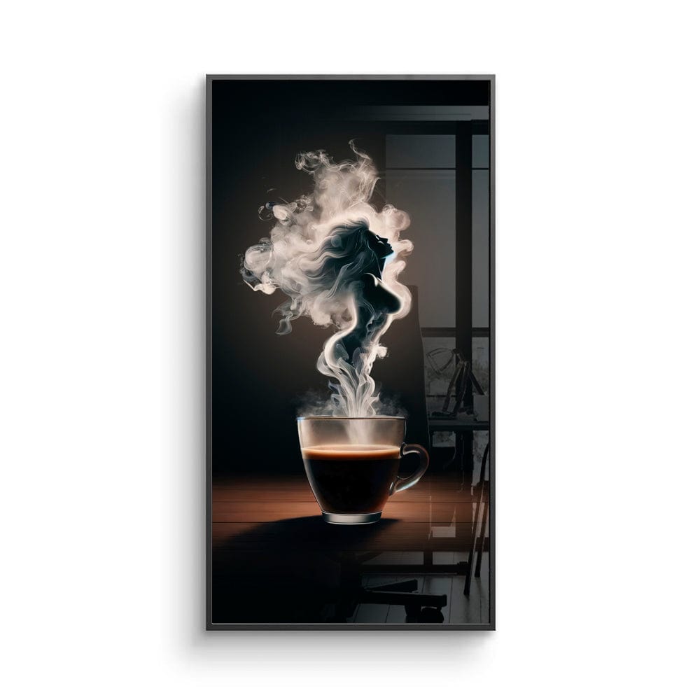 Smoke forming woman figure coffee artwork
