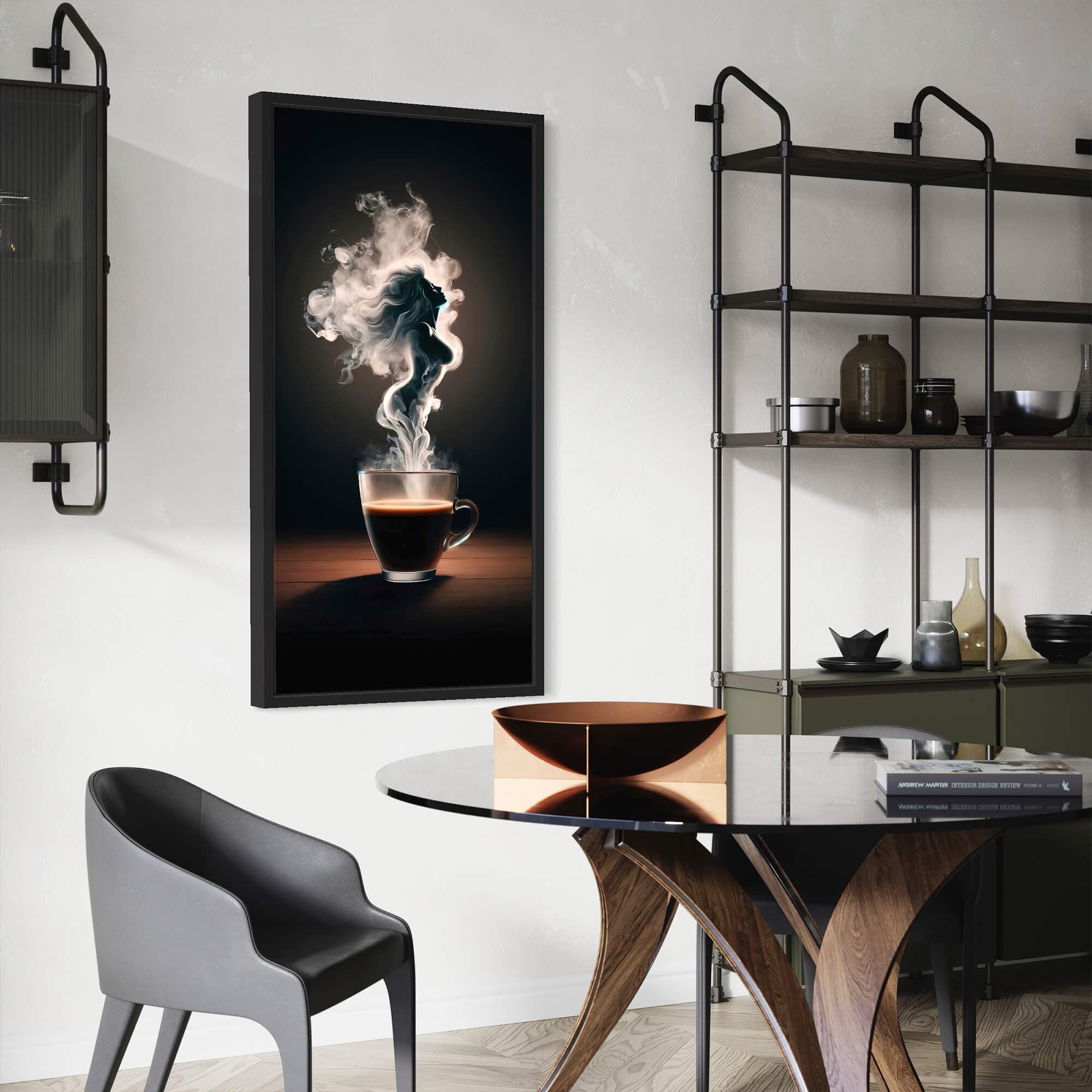 Dramatic lighting coffee canvas artwork