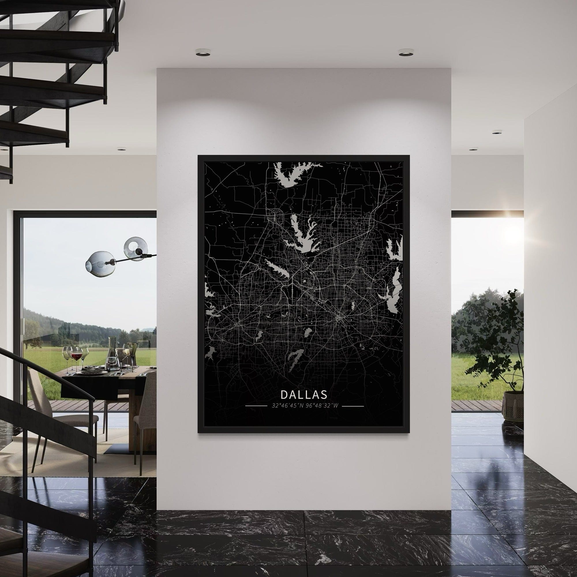 Dallas City Map Canvas