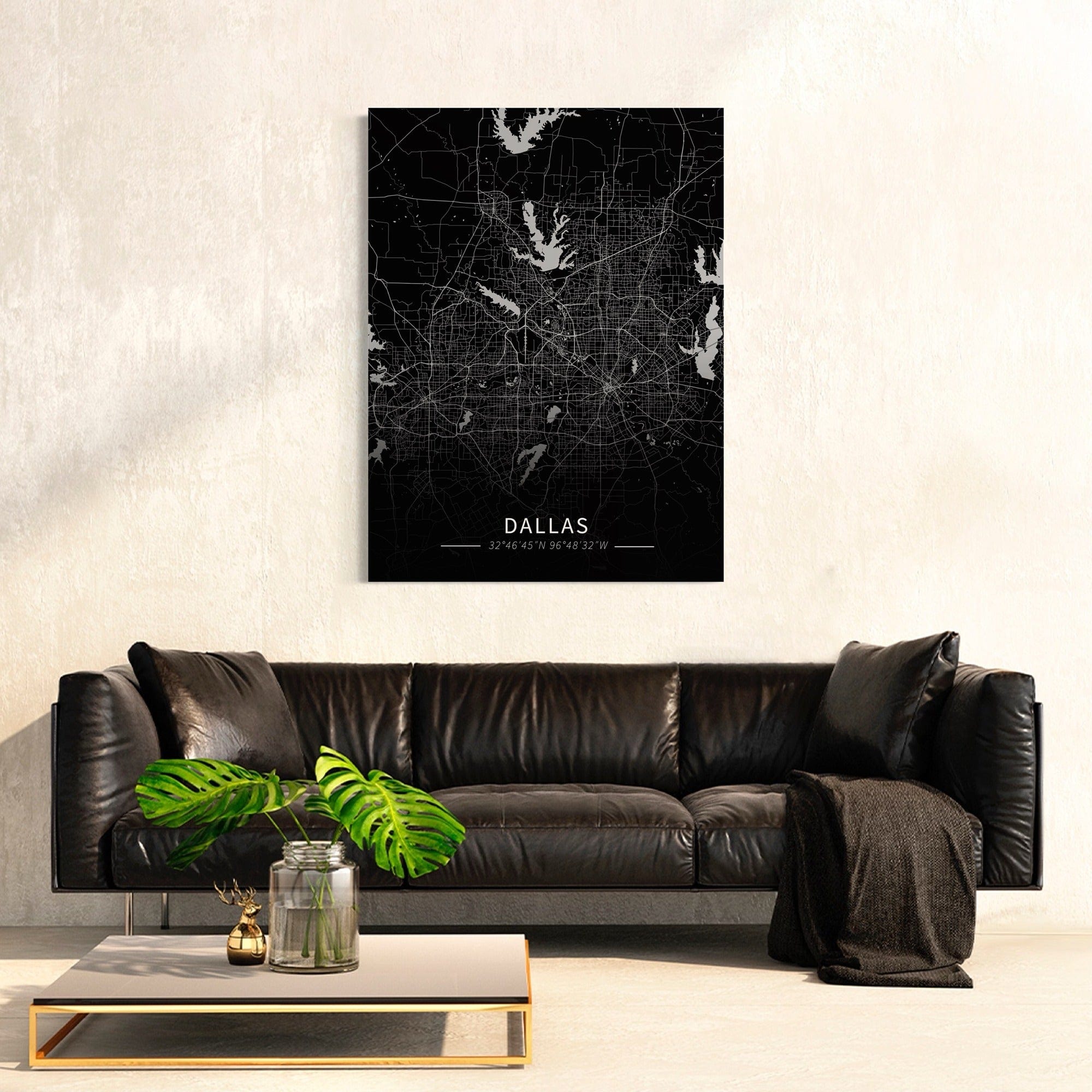 Dallas City Map Canvas