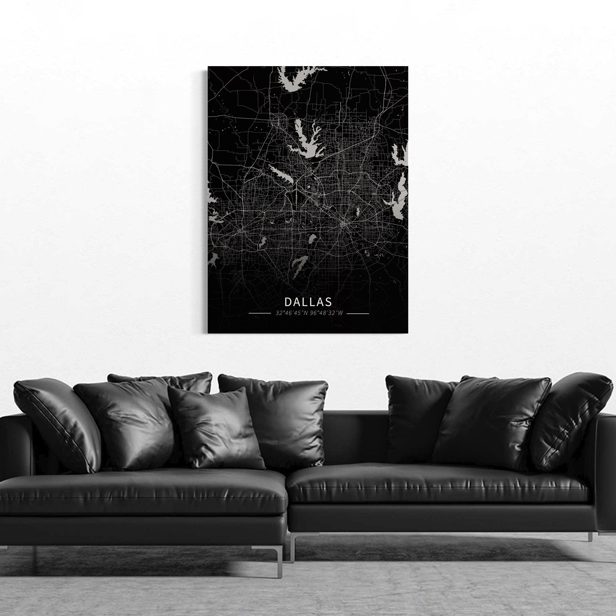 Dallas City Map Canvas