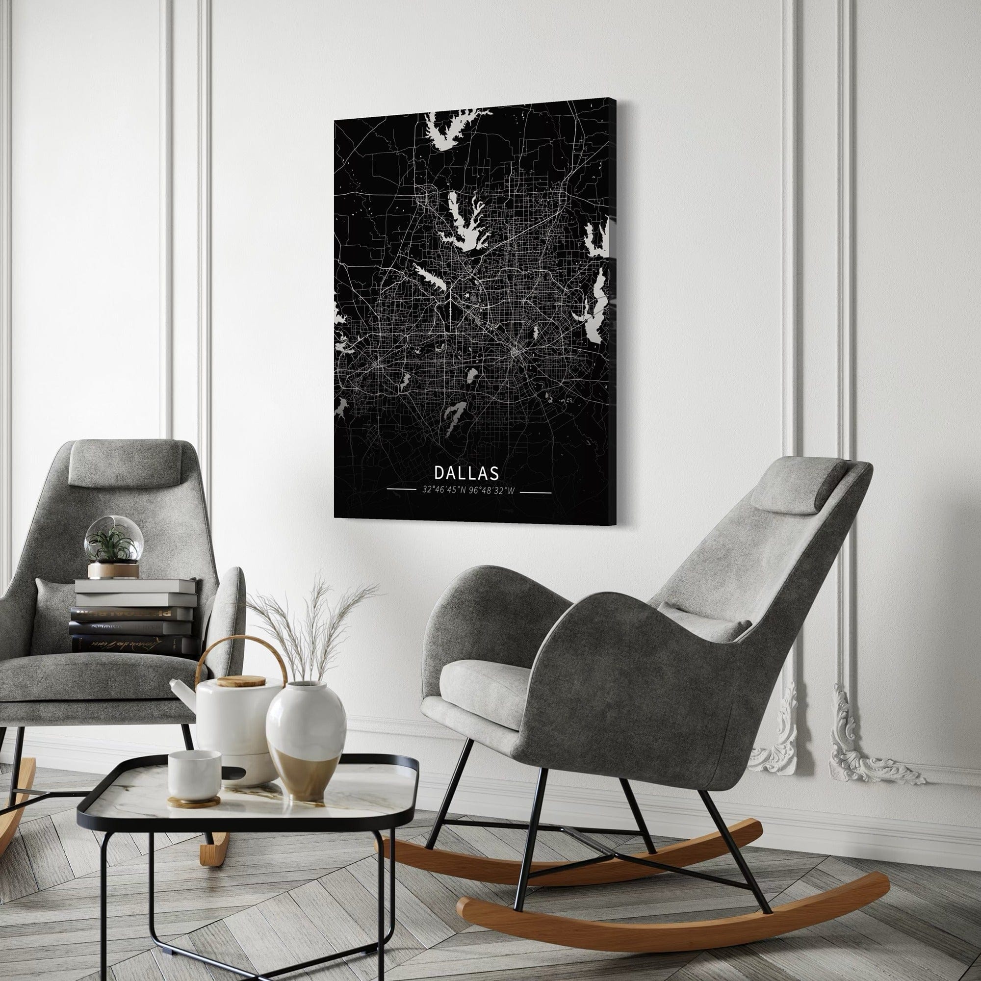 Dallas City Map Canvas