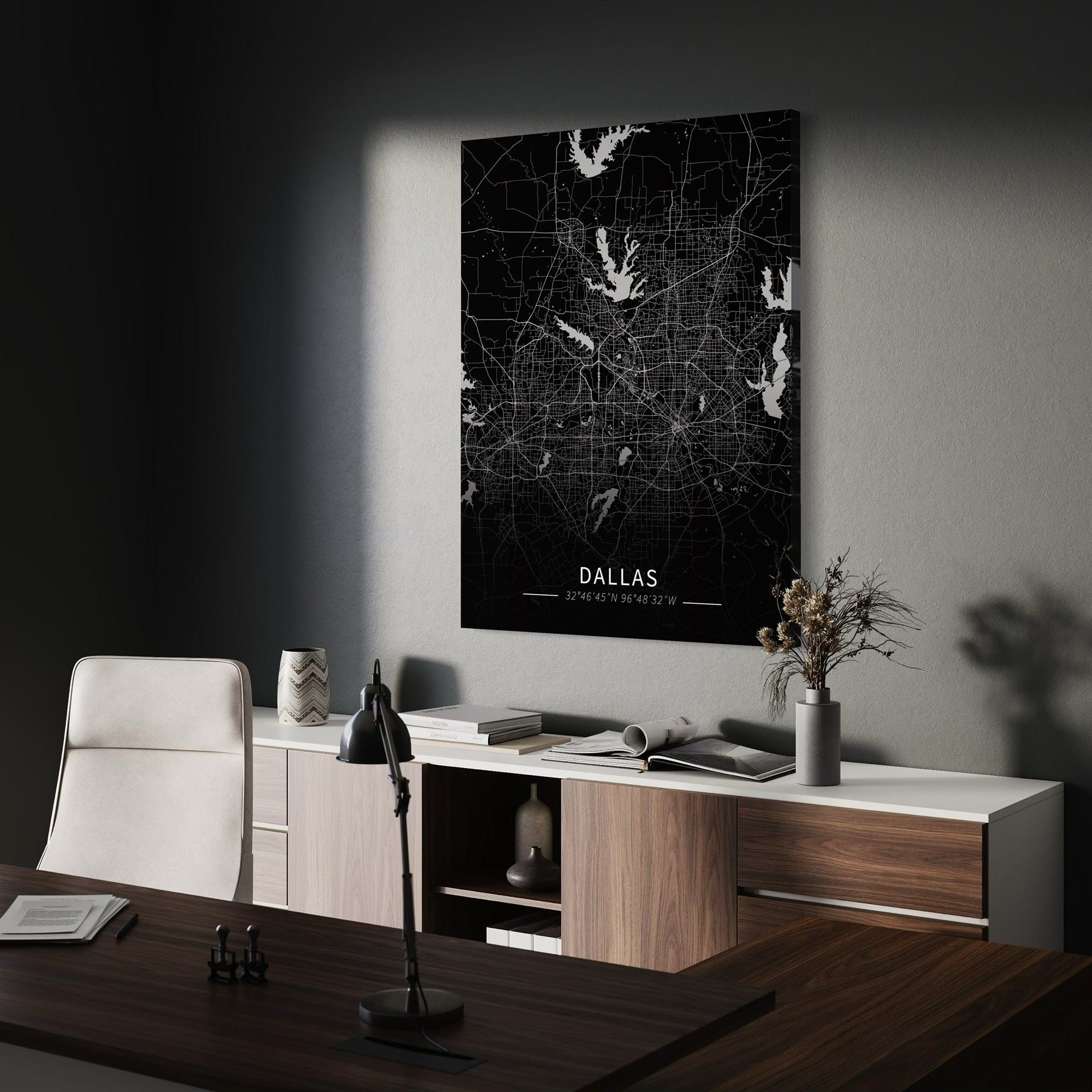 Dallas City Map Canvas