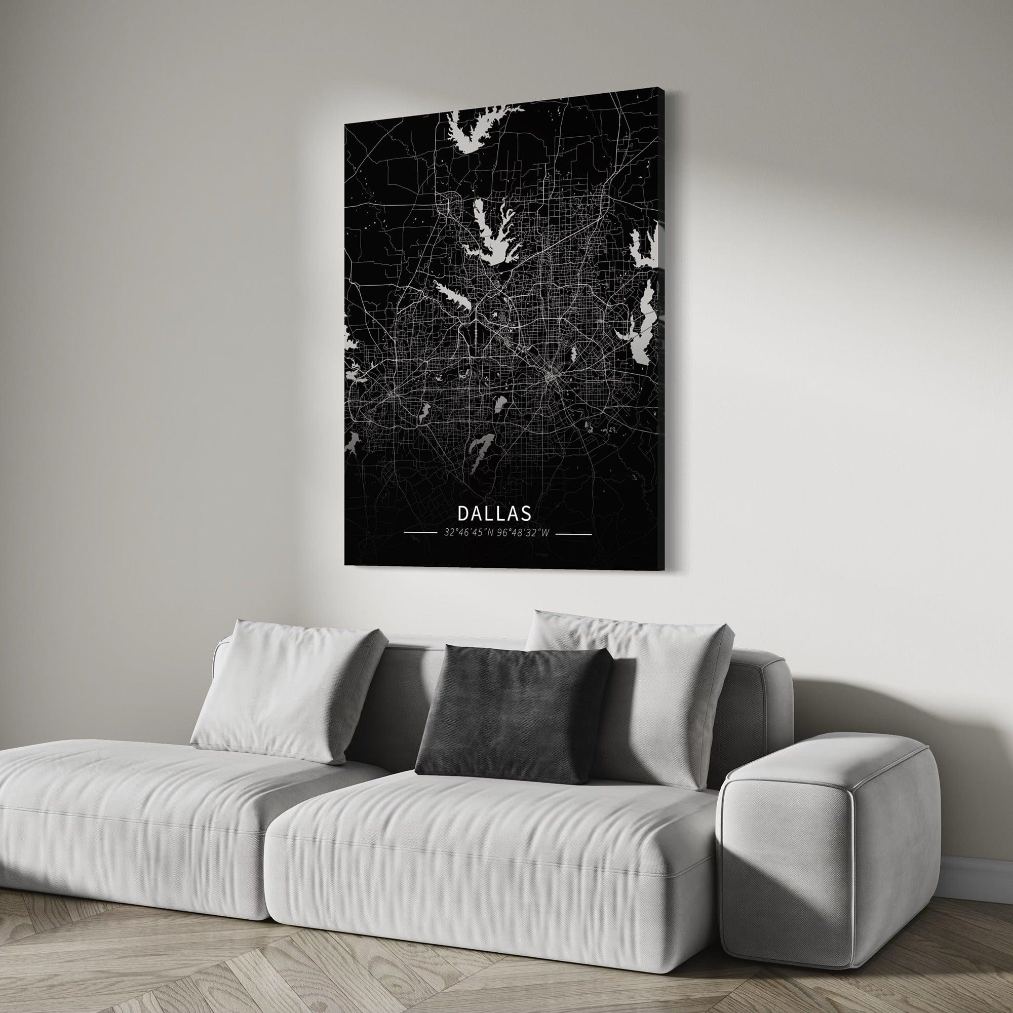 Dallas City Map Canvas