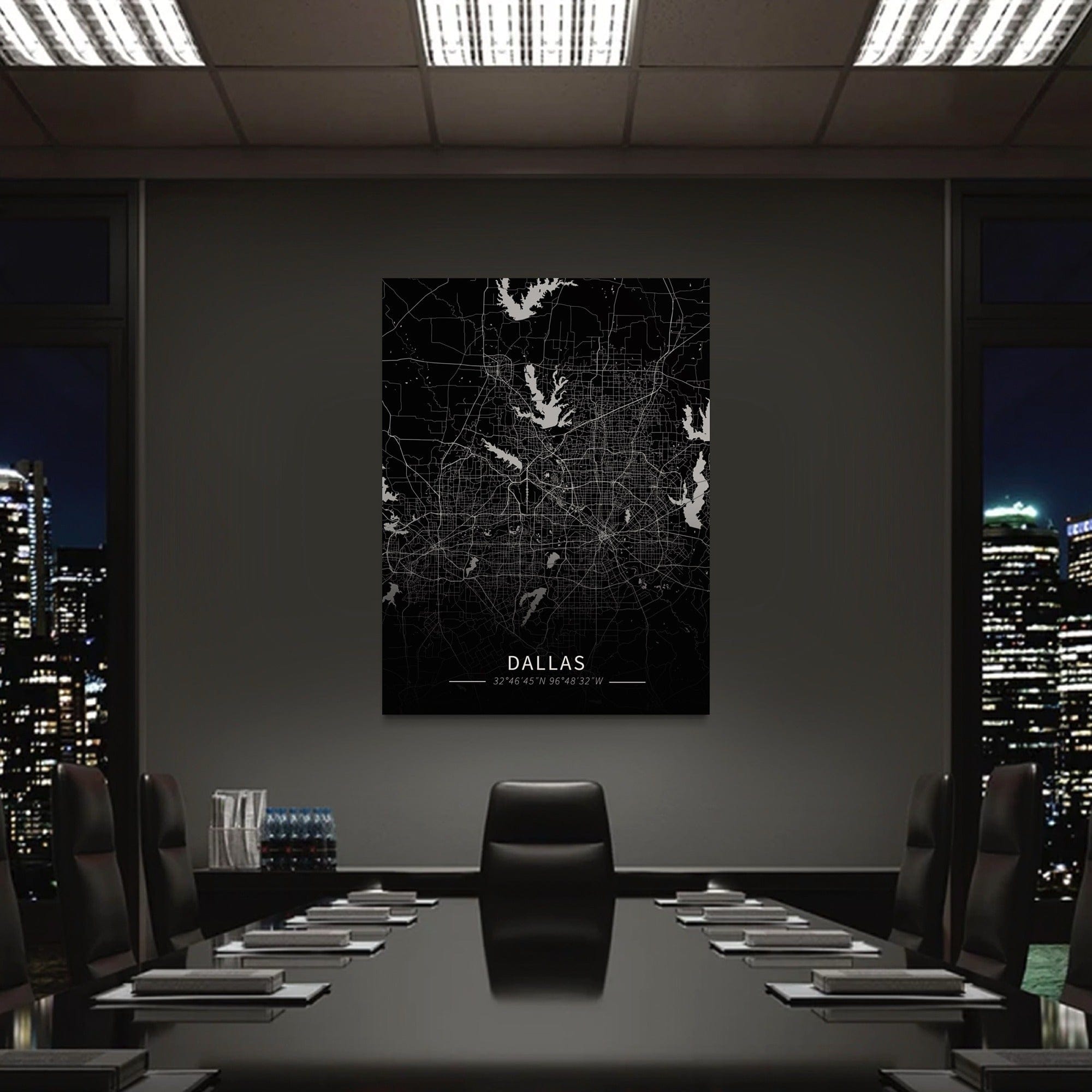 Dallas City Map Canvas
