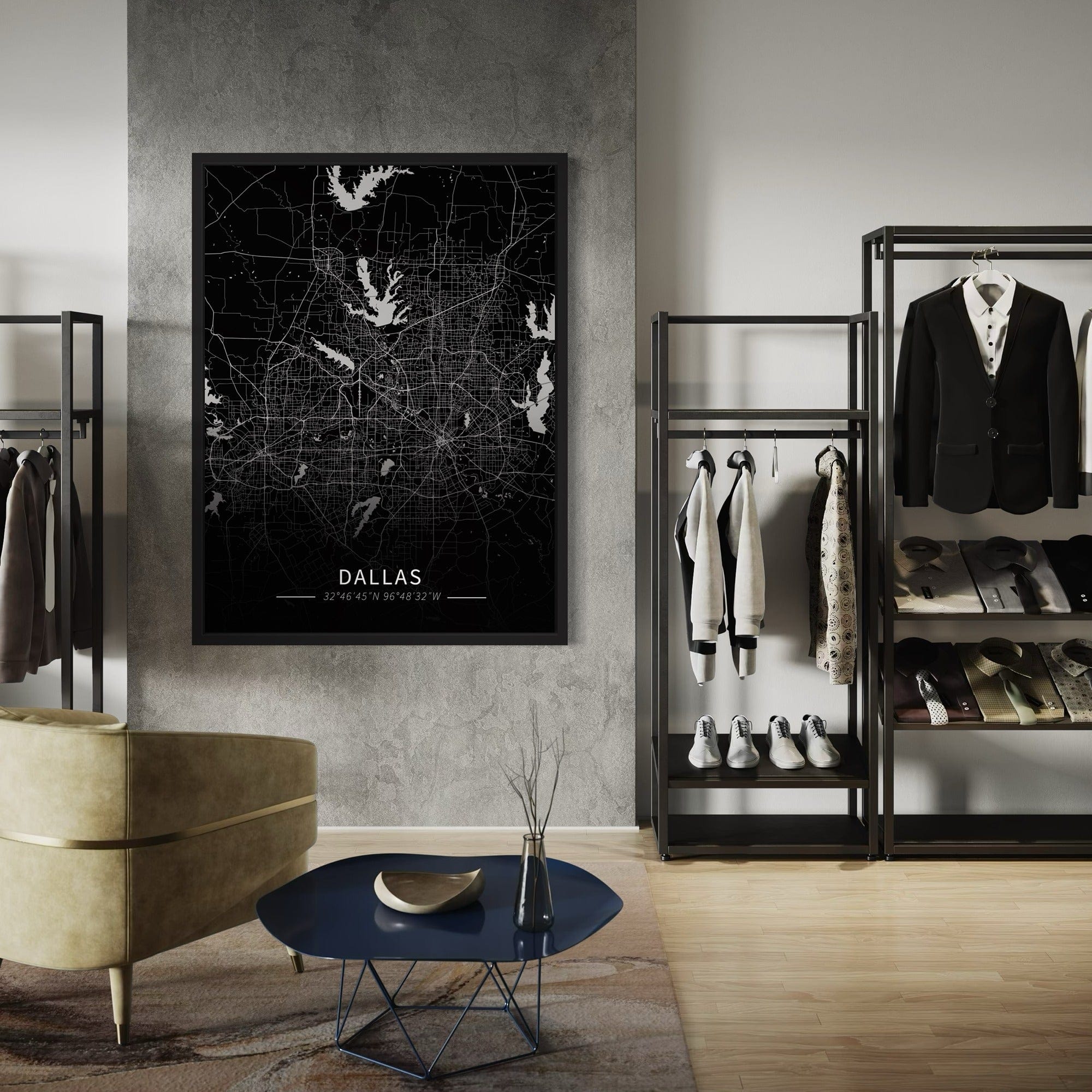 Dallas City Map Canvas