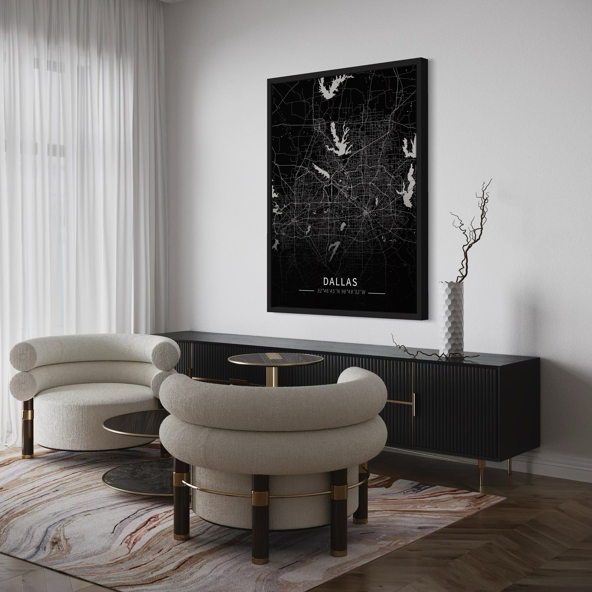 Dallas City Map Canvas