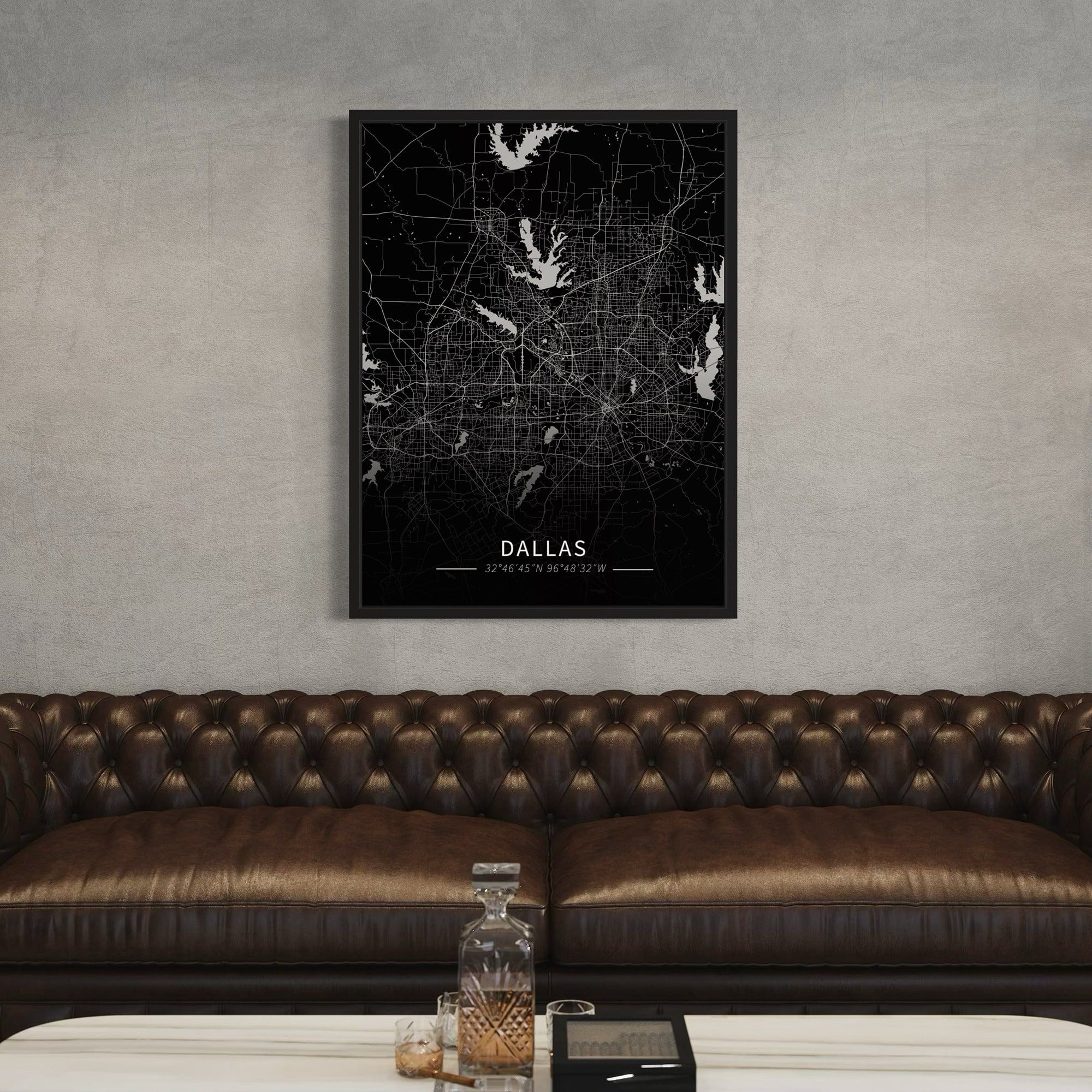 Dallas City Map Canvas