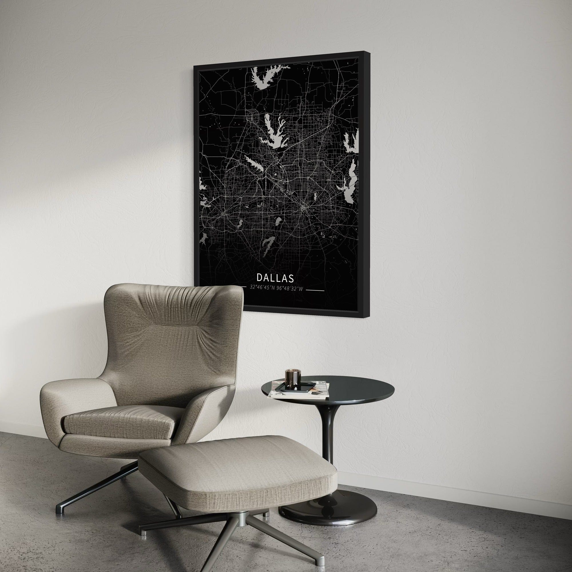 Dallas City Map Canvas