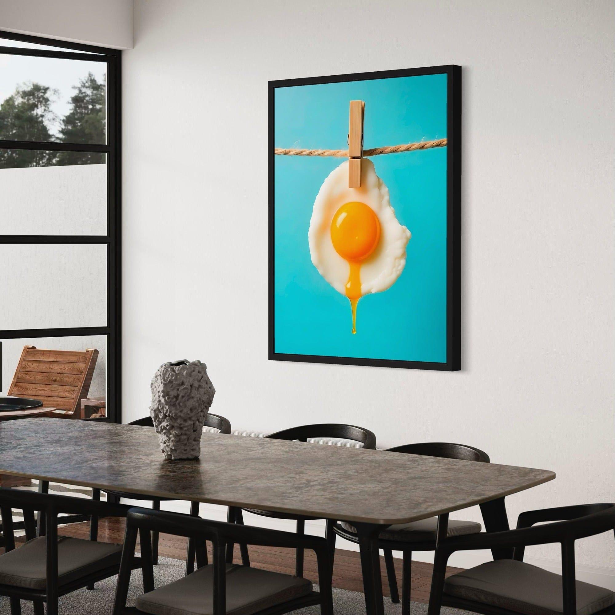 Bright yellow yolk kitchen wall picture