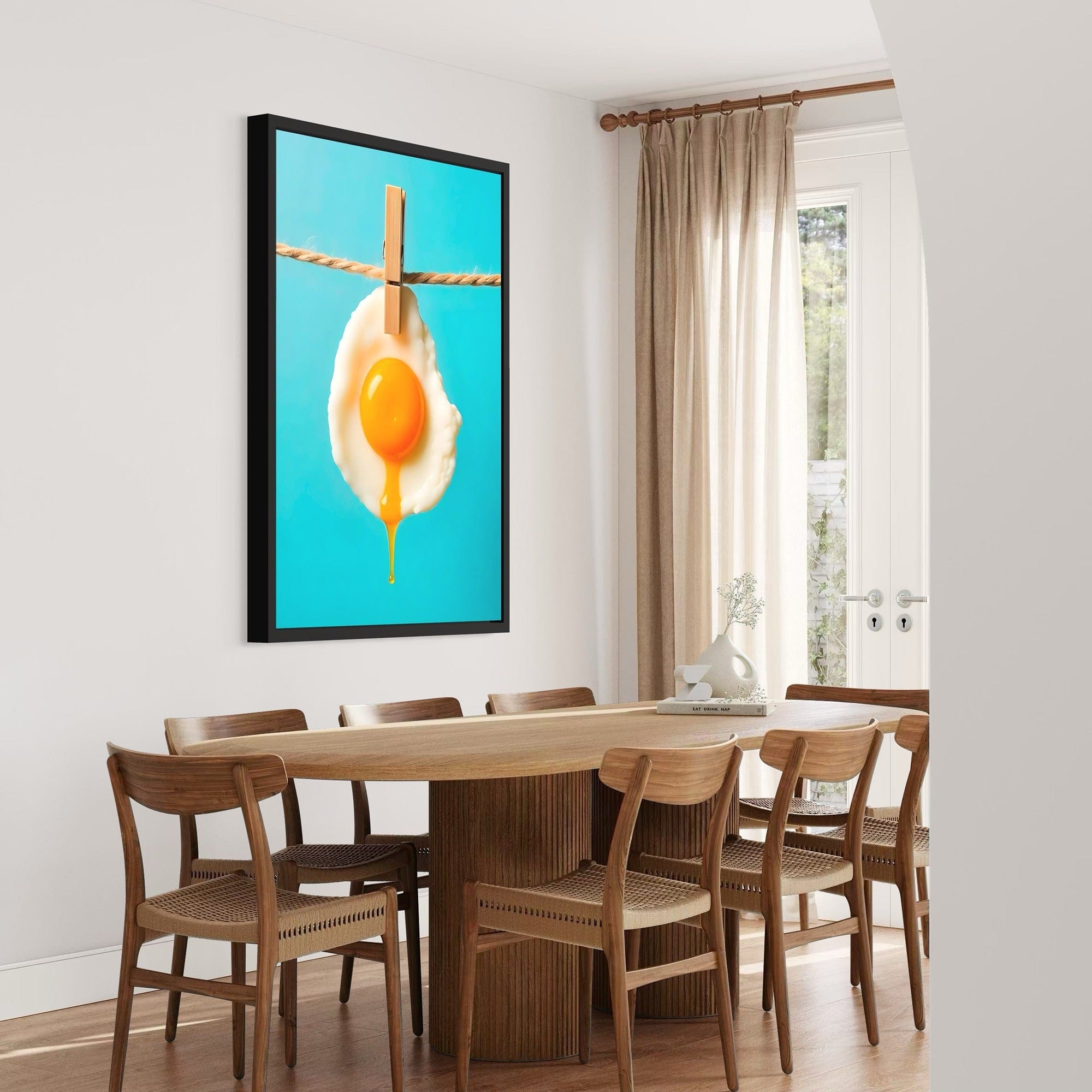 Contemporary kitchen decor egg illustration