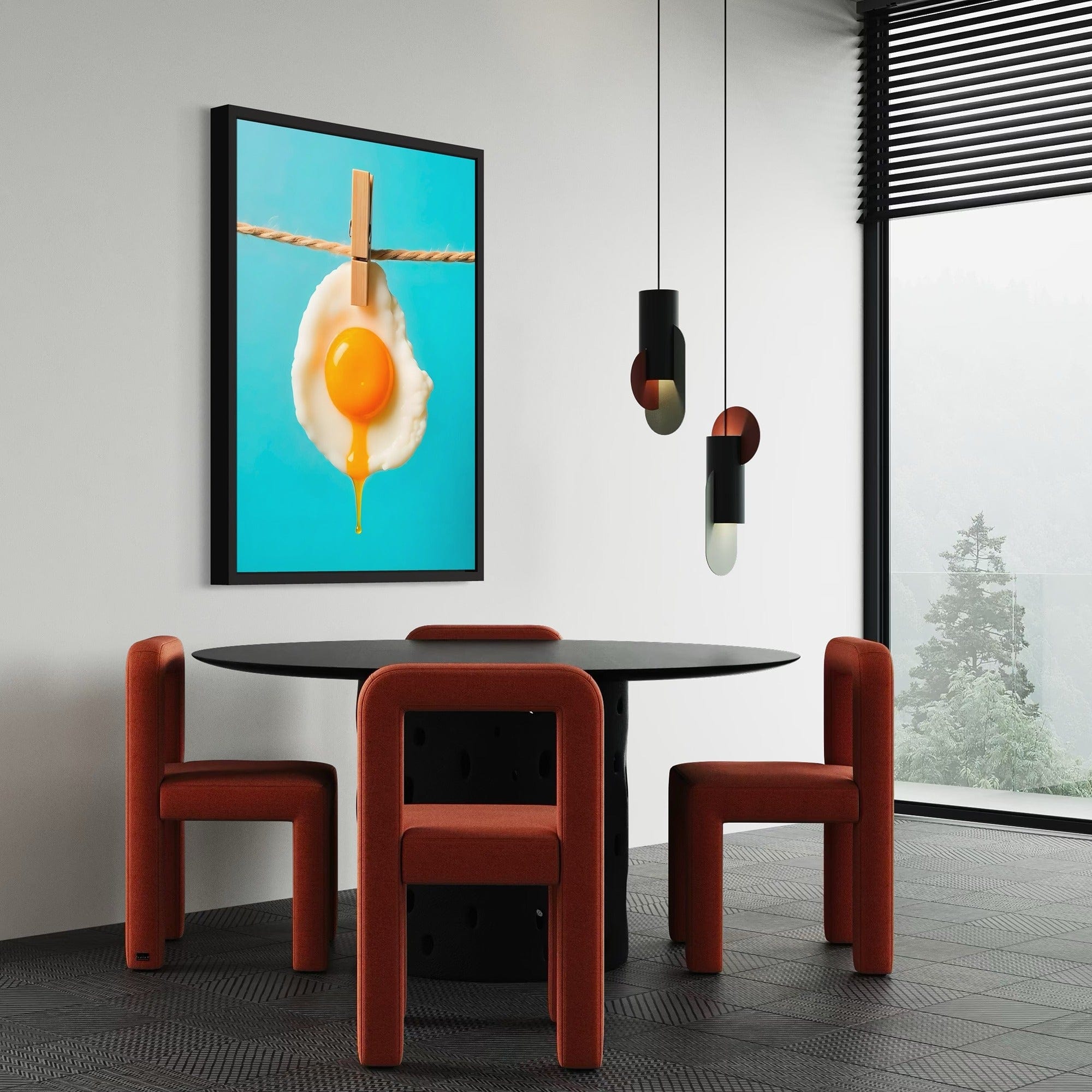 Pop art egg canvas for cafe interior