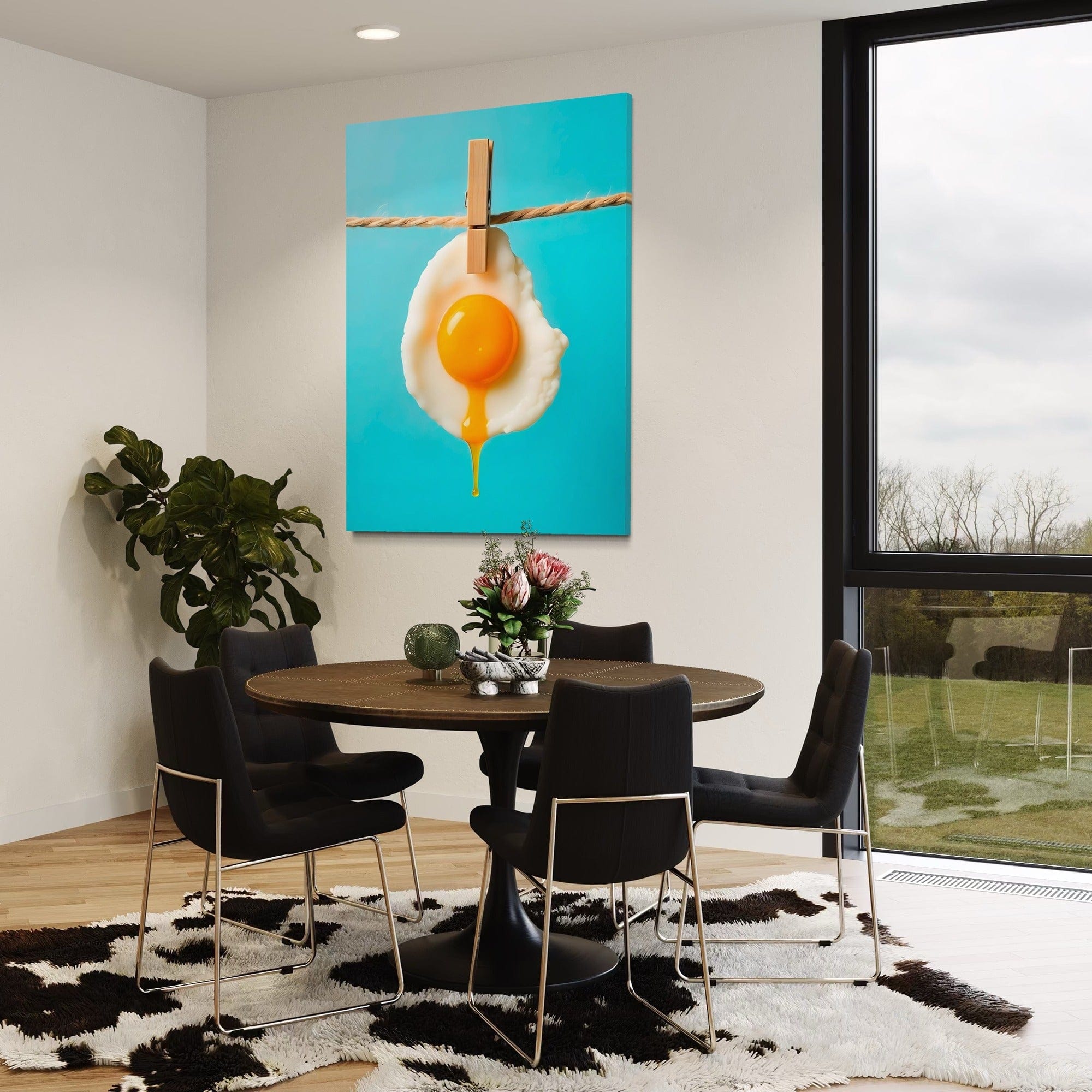 Restaurant or diner wall art egg print