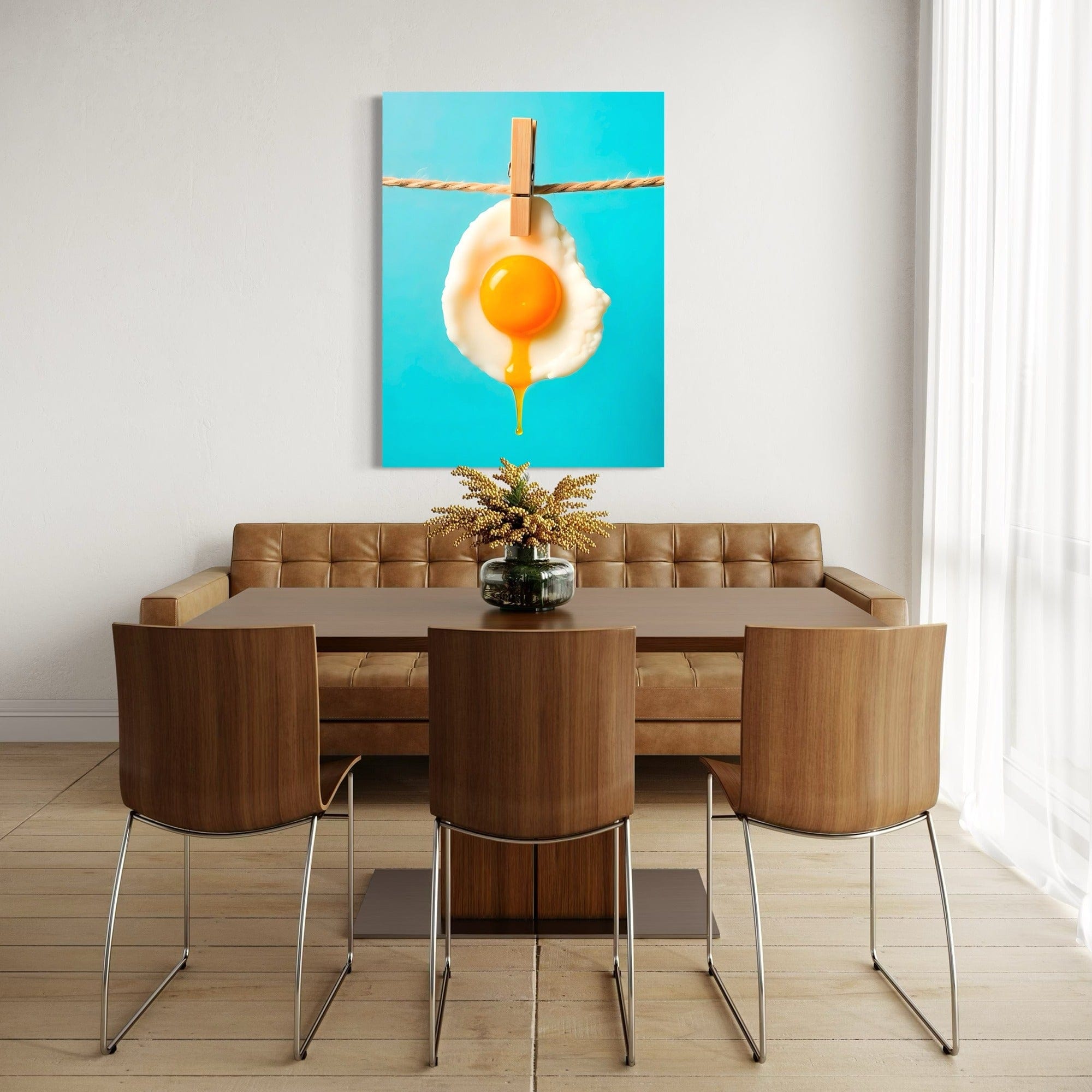 Eye-catching kitchen canvas with sunny egg