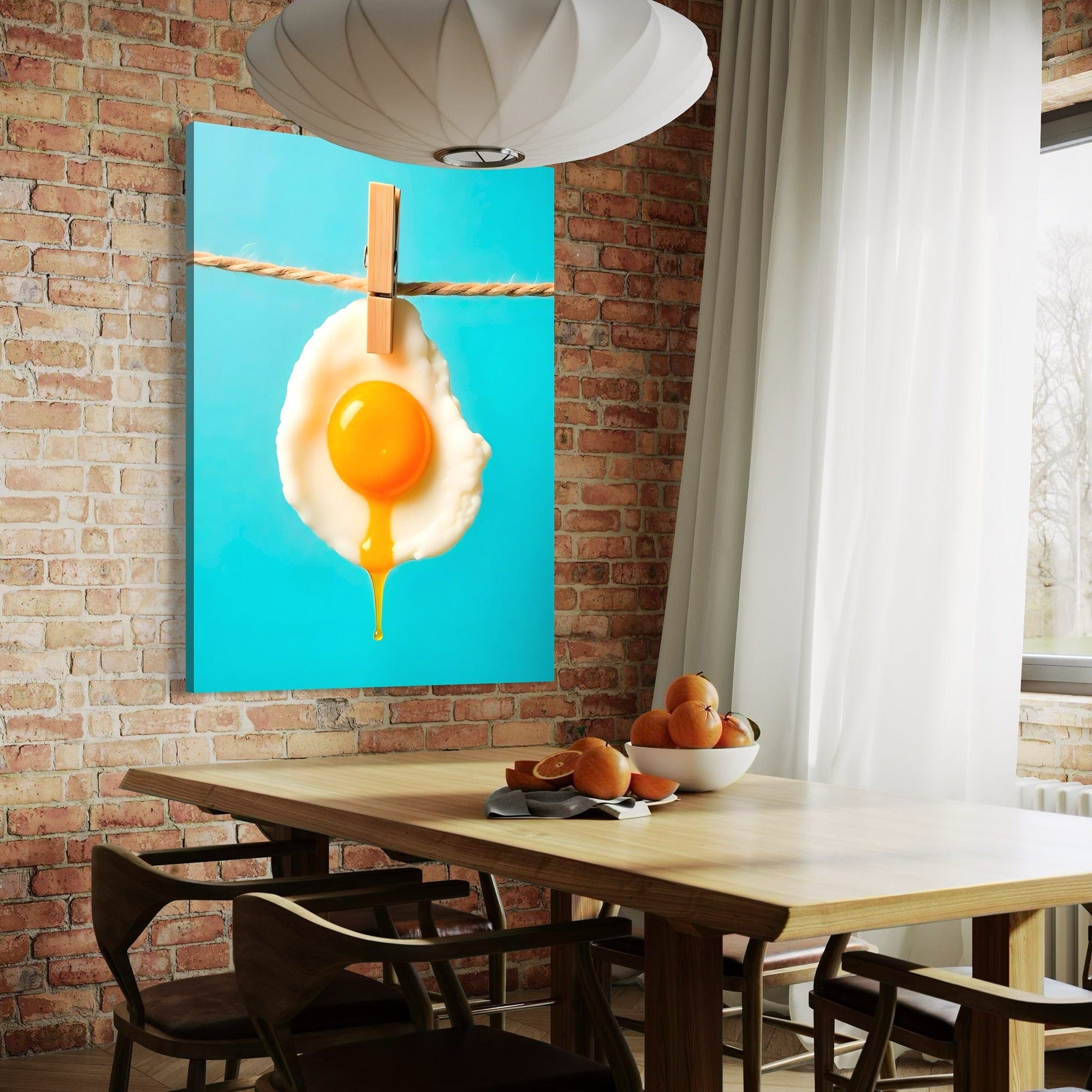 Unique breakfast wall decor blue and yellow