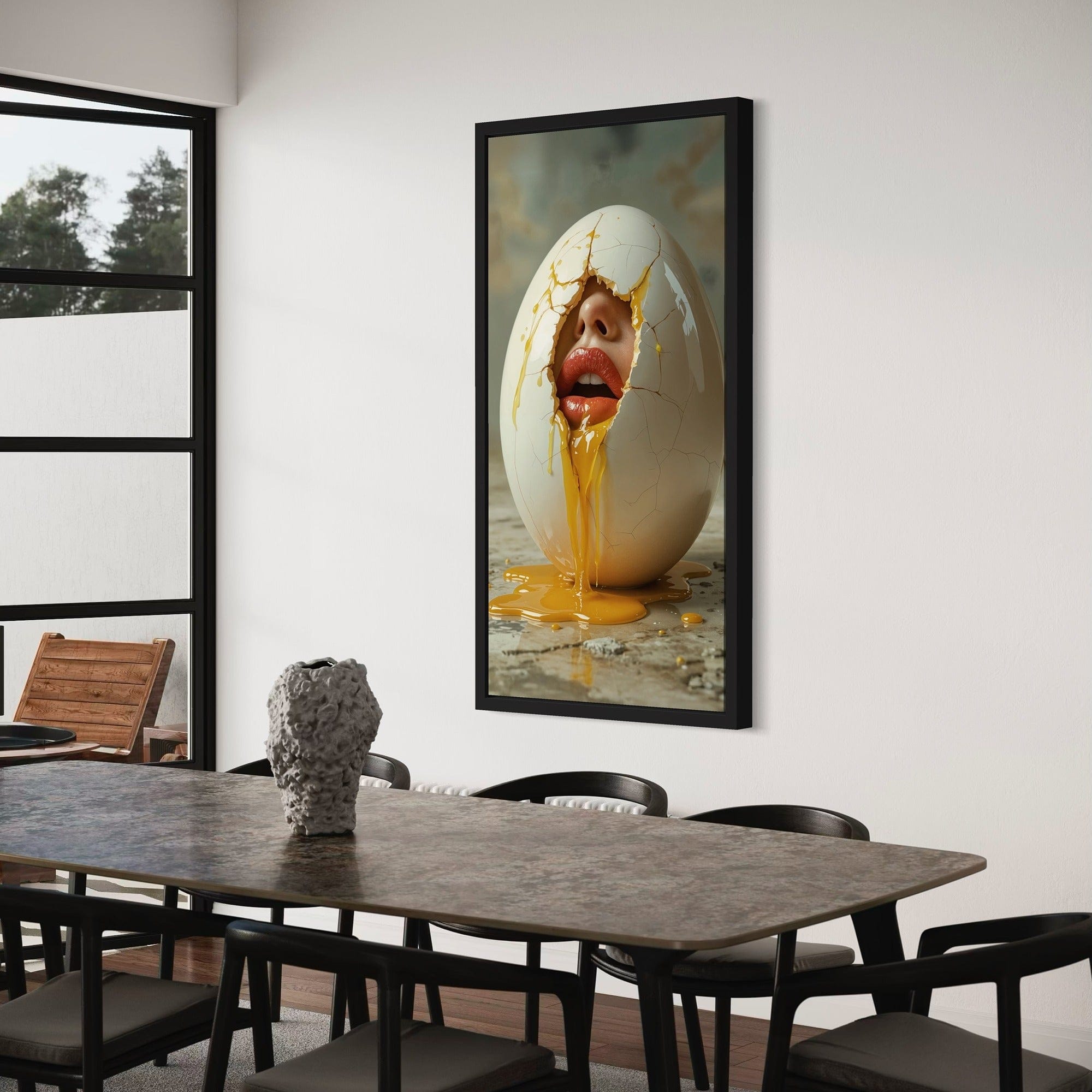 Avant-garde kitchen wall picture with egg
