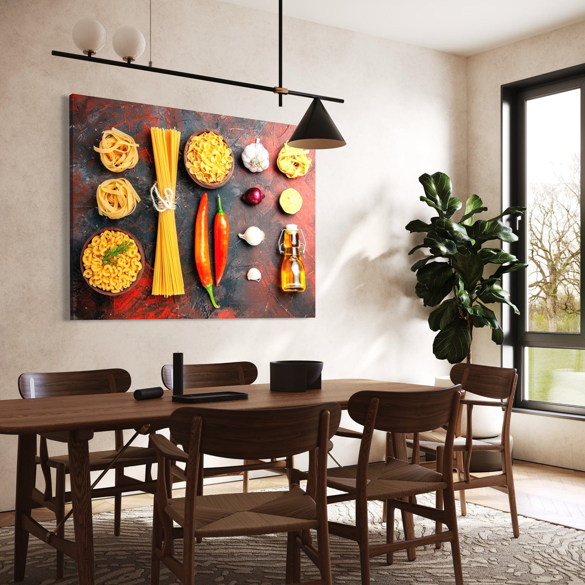 Culinary art spaghetti tagliatelle macaroni canvas