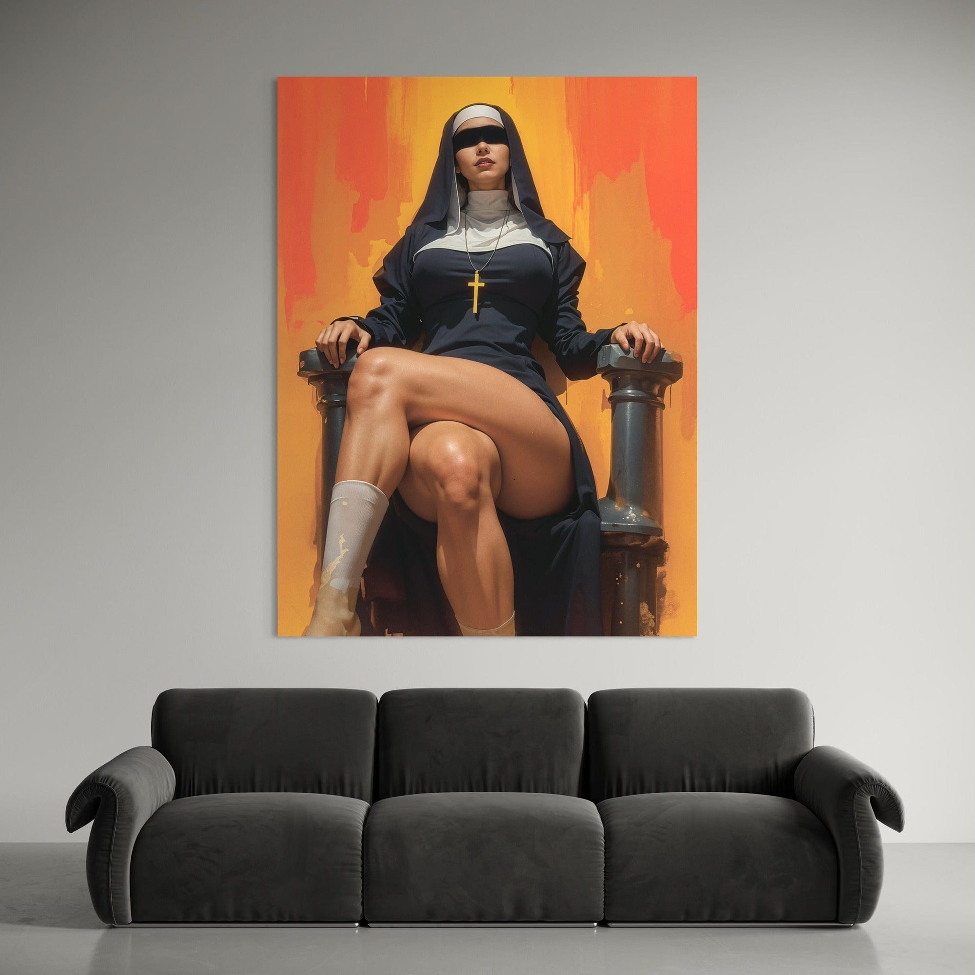 Controversial art canvas for gallery wall