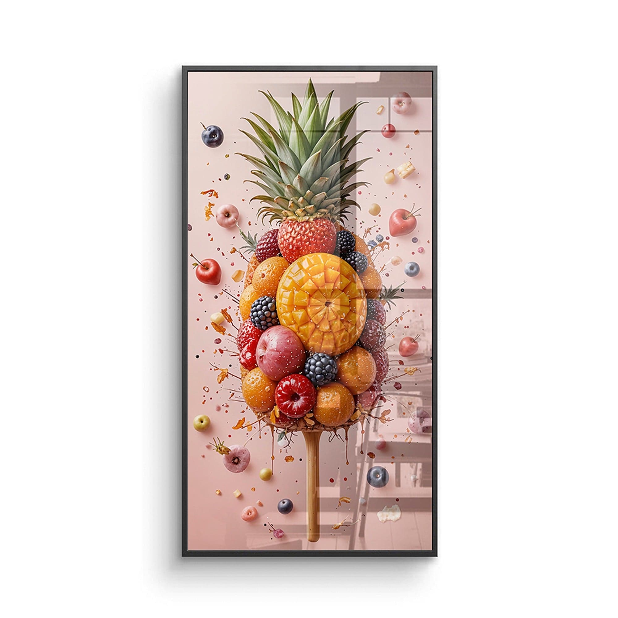 Pineapple topped fruit bouquet kitchen decor