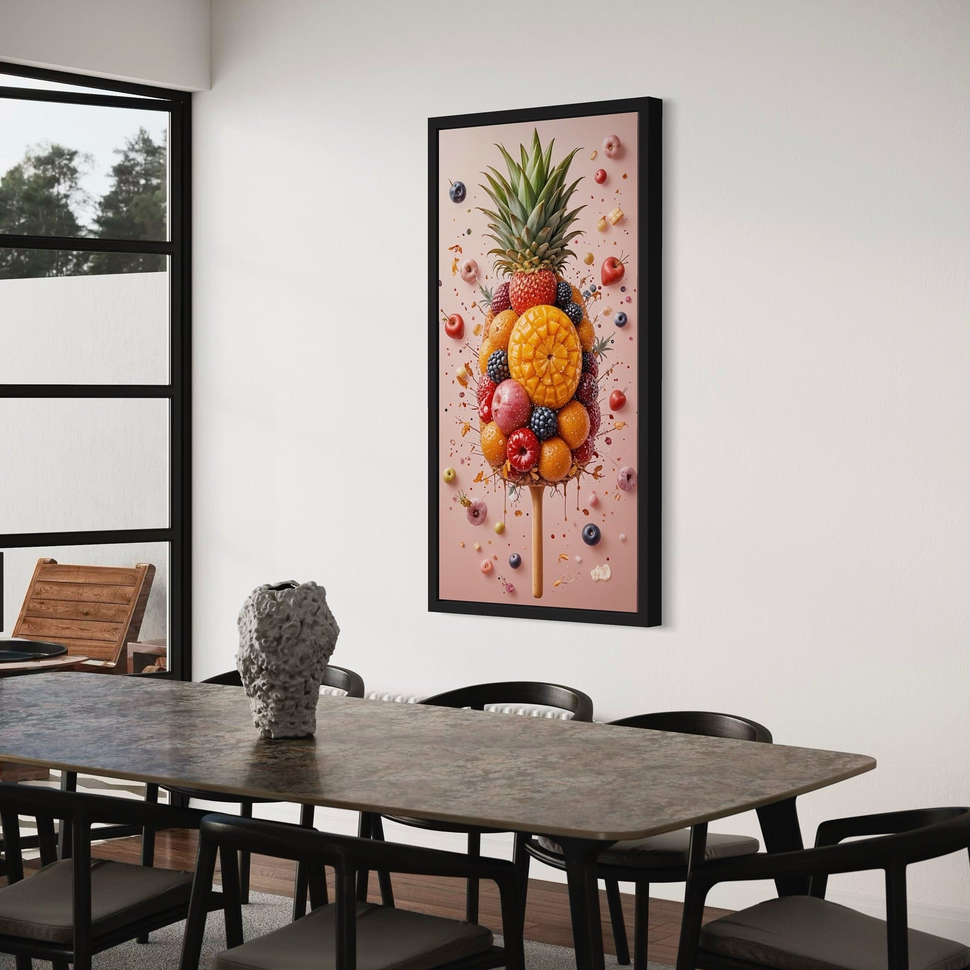 Juicy mango centerpiece with berries canvas