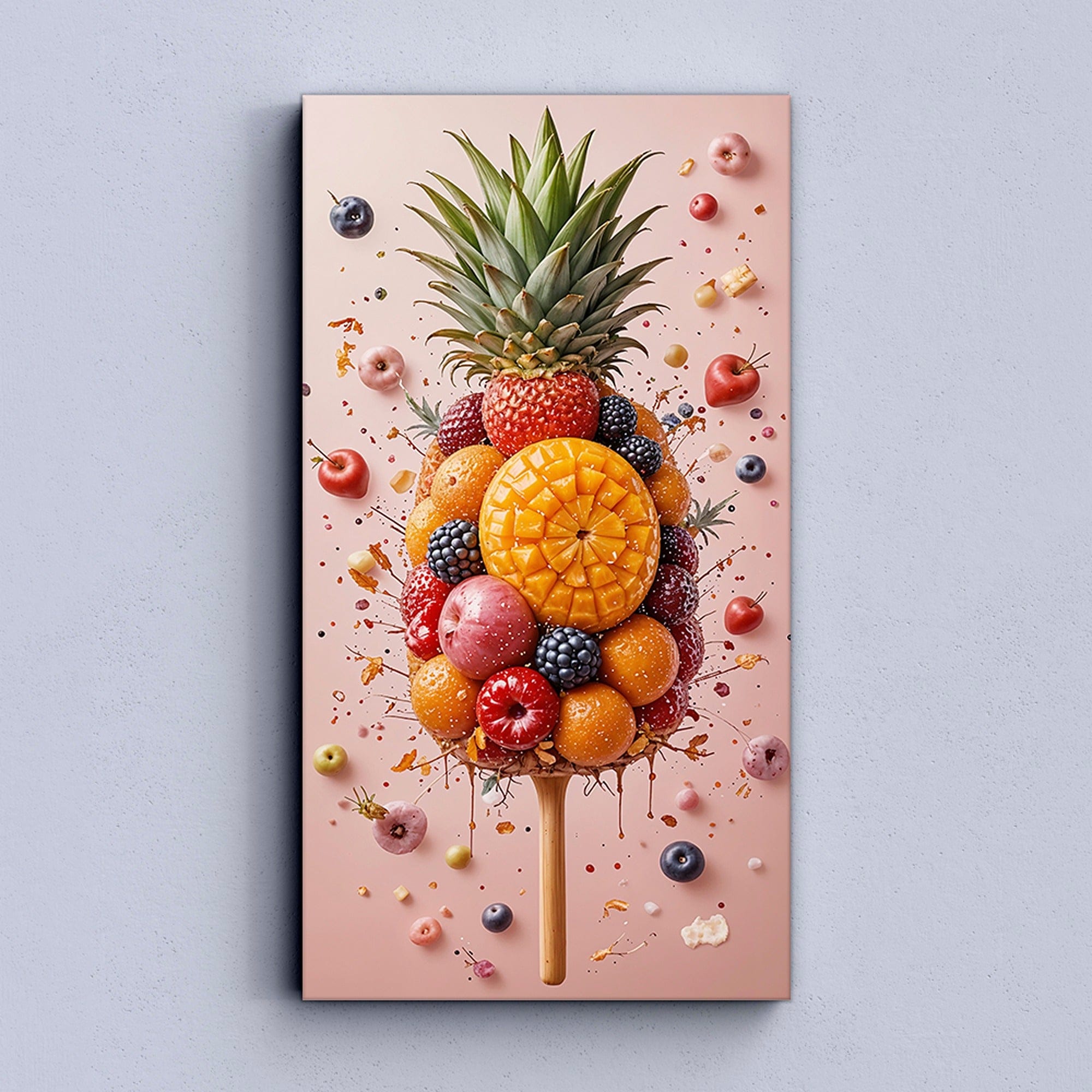 Bright tropical kitchen canvas wall decor