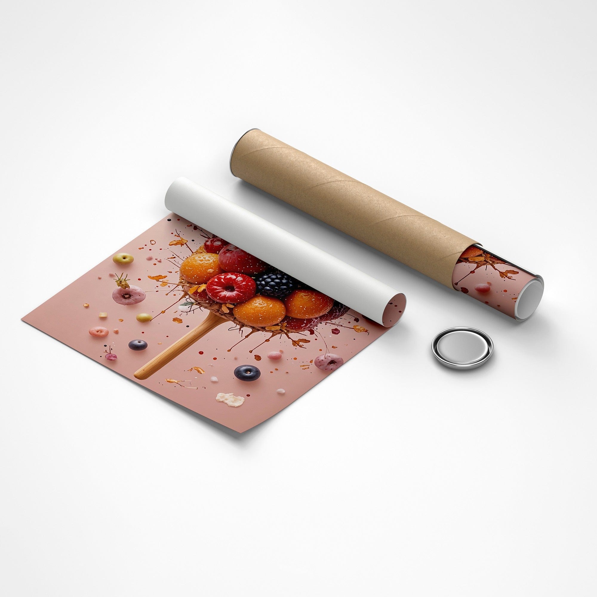 Playful fruit pop art canvas for home bar