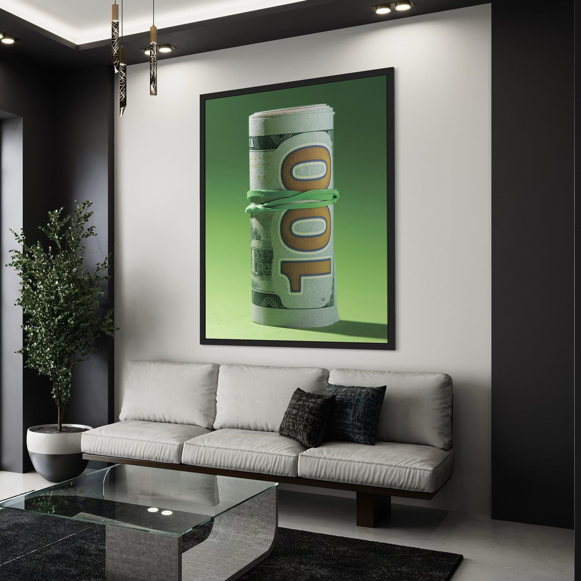 Back view of stretched wooden frame construction of square canvas wall art