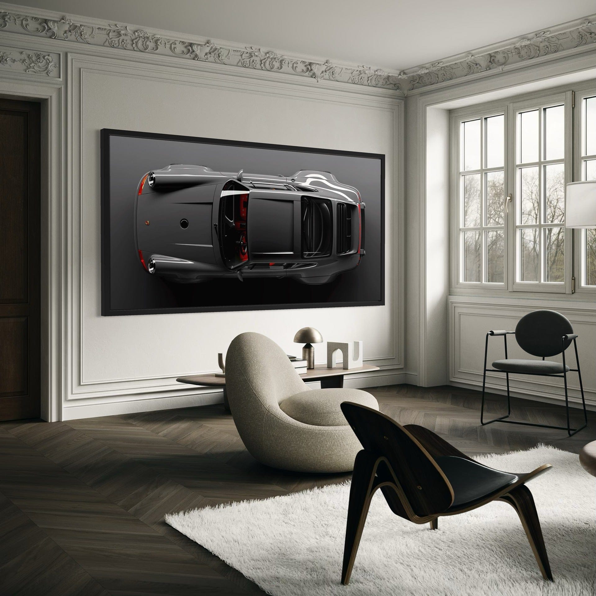 Classic 911 silhouette top-down canvas picture