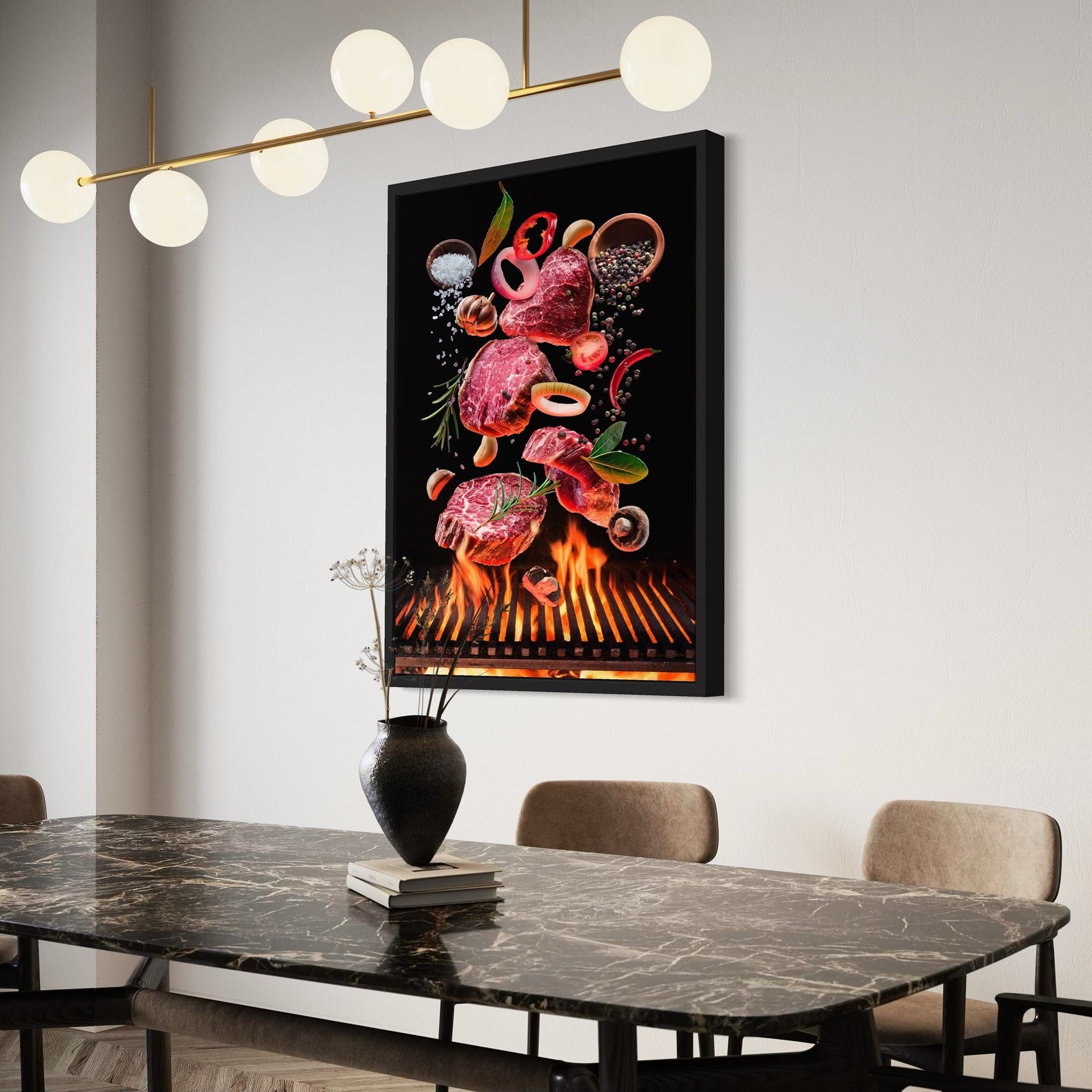 Rustic BBQ wall art for restaurant interior