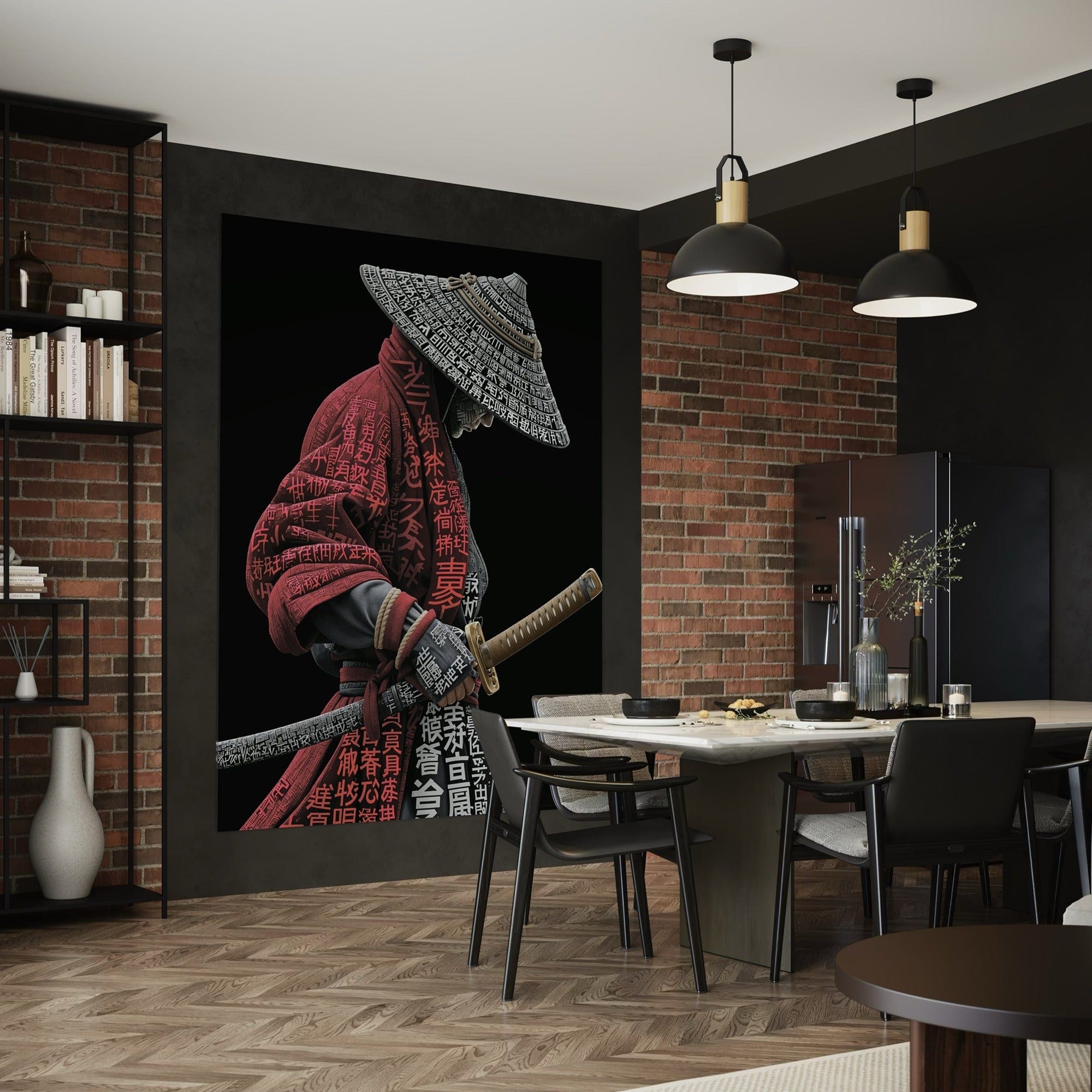 Ronin artwork black background canvas print