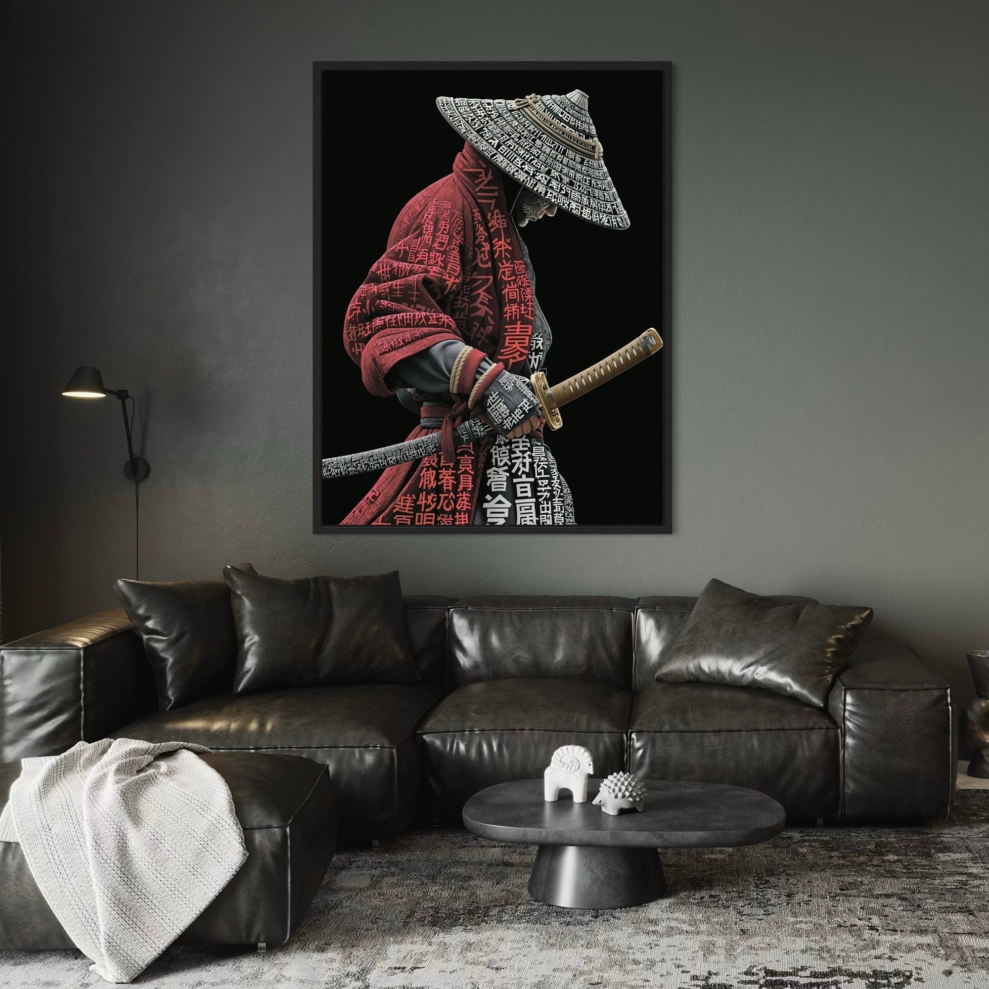 Japanese warrior with katana sword wall art