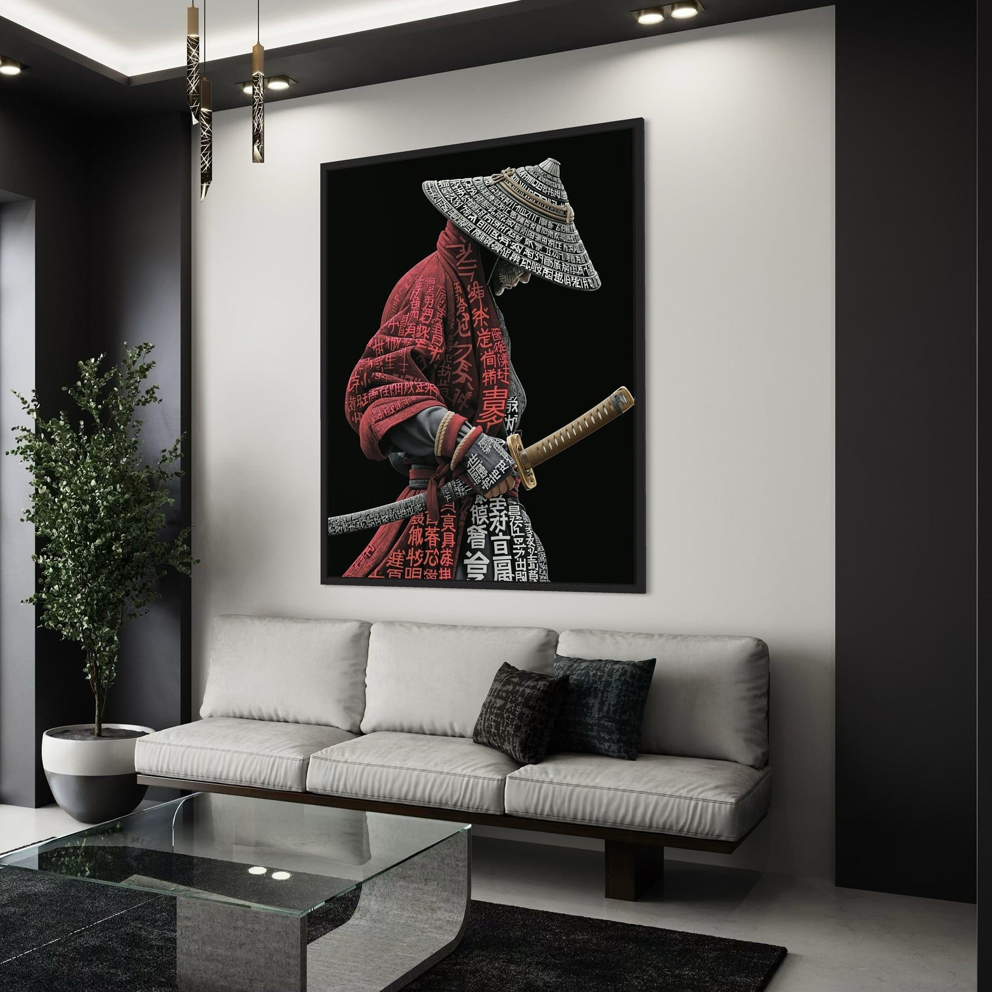 Traditional Japanese katana artwork for office