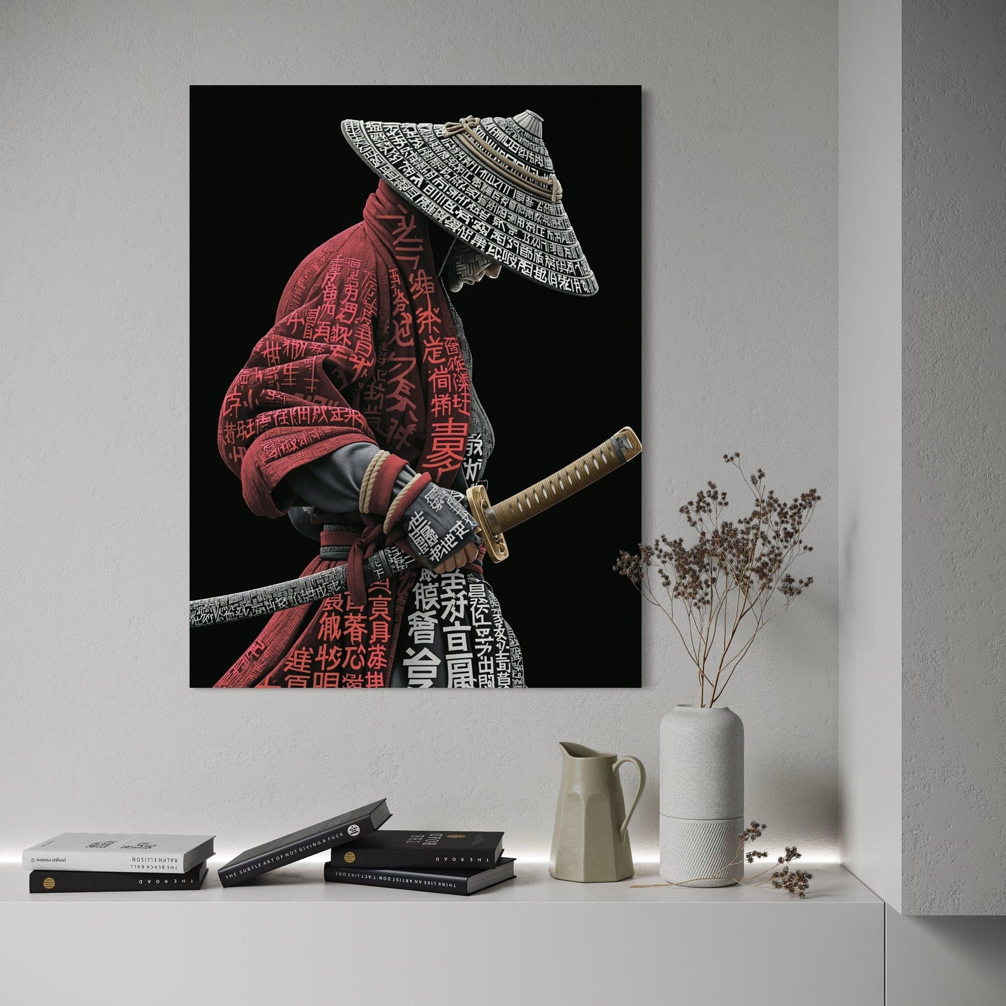 Dark aesthetic samurai warrior wall decor