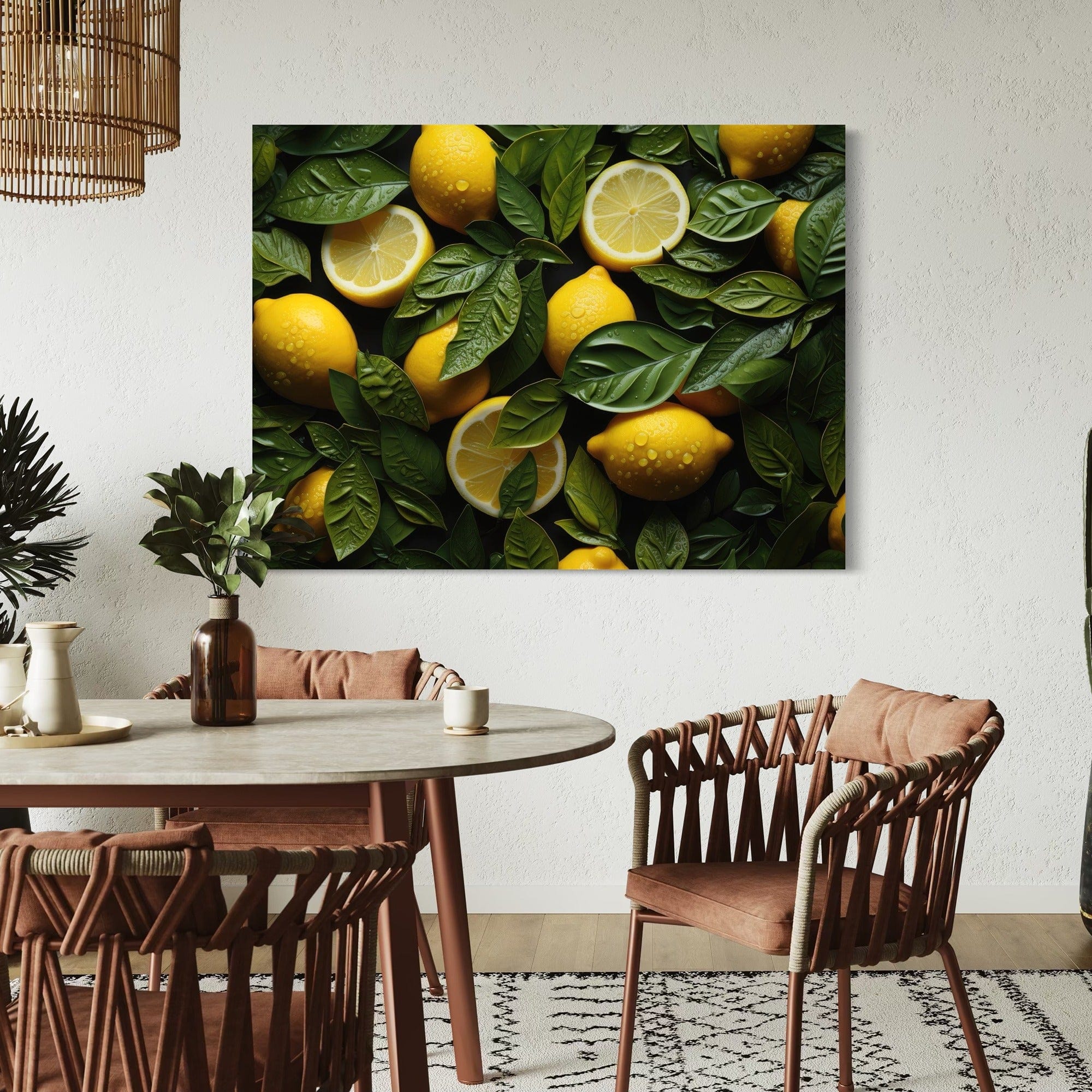 Summer lemon theme wall art for kitchen