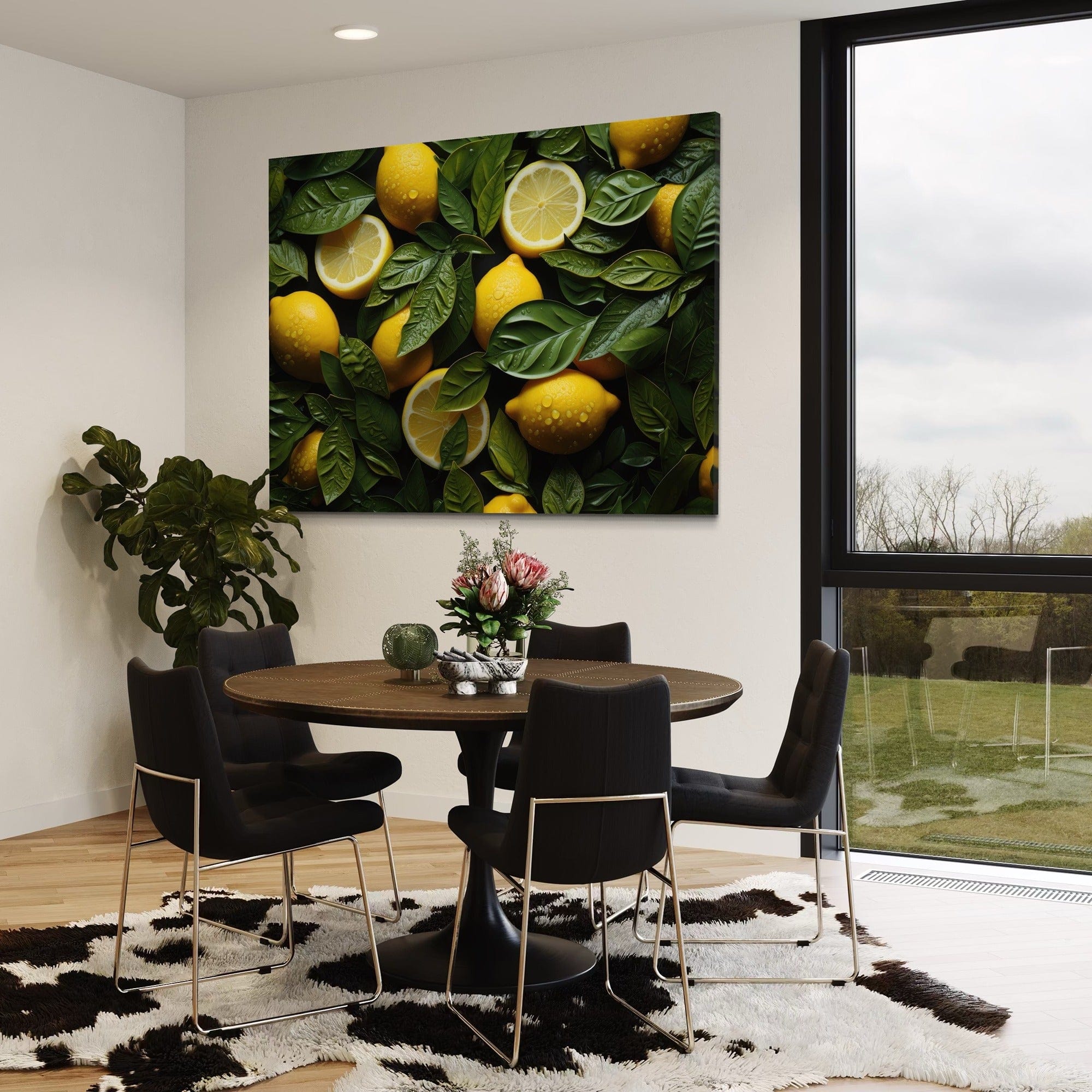 Lemon still life kitchen wall decor