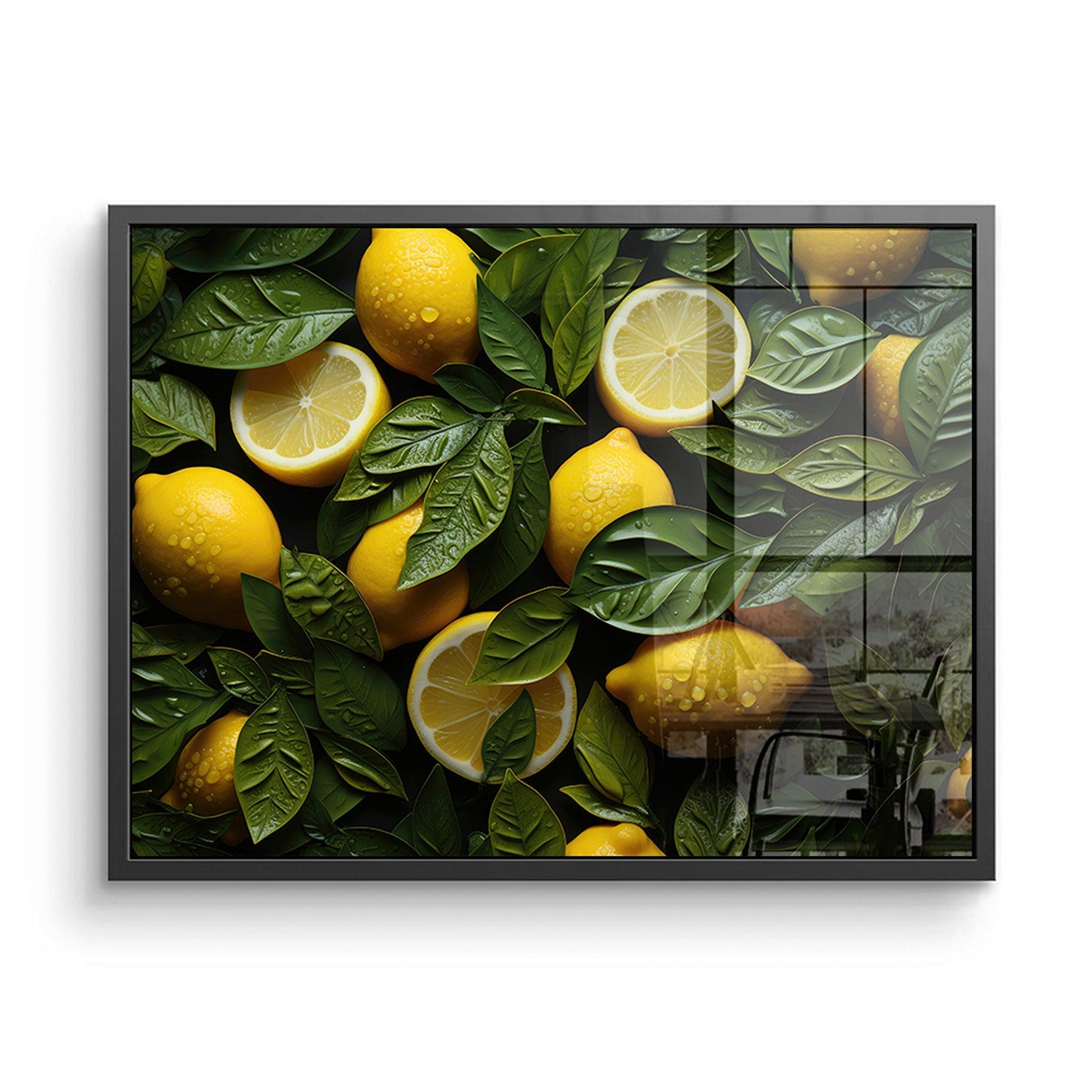 Lemon slice close up kitchen wall art