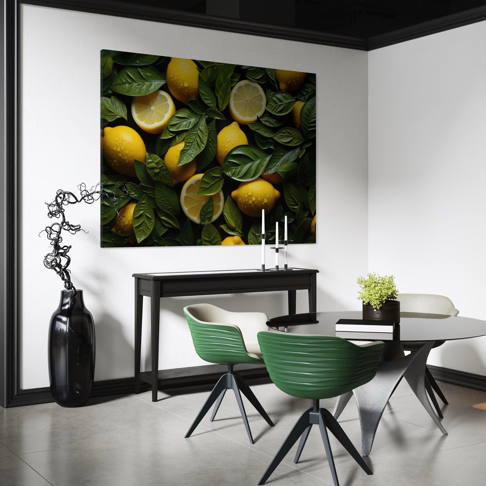 Rustic kitchen lemon canvas wall art